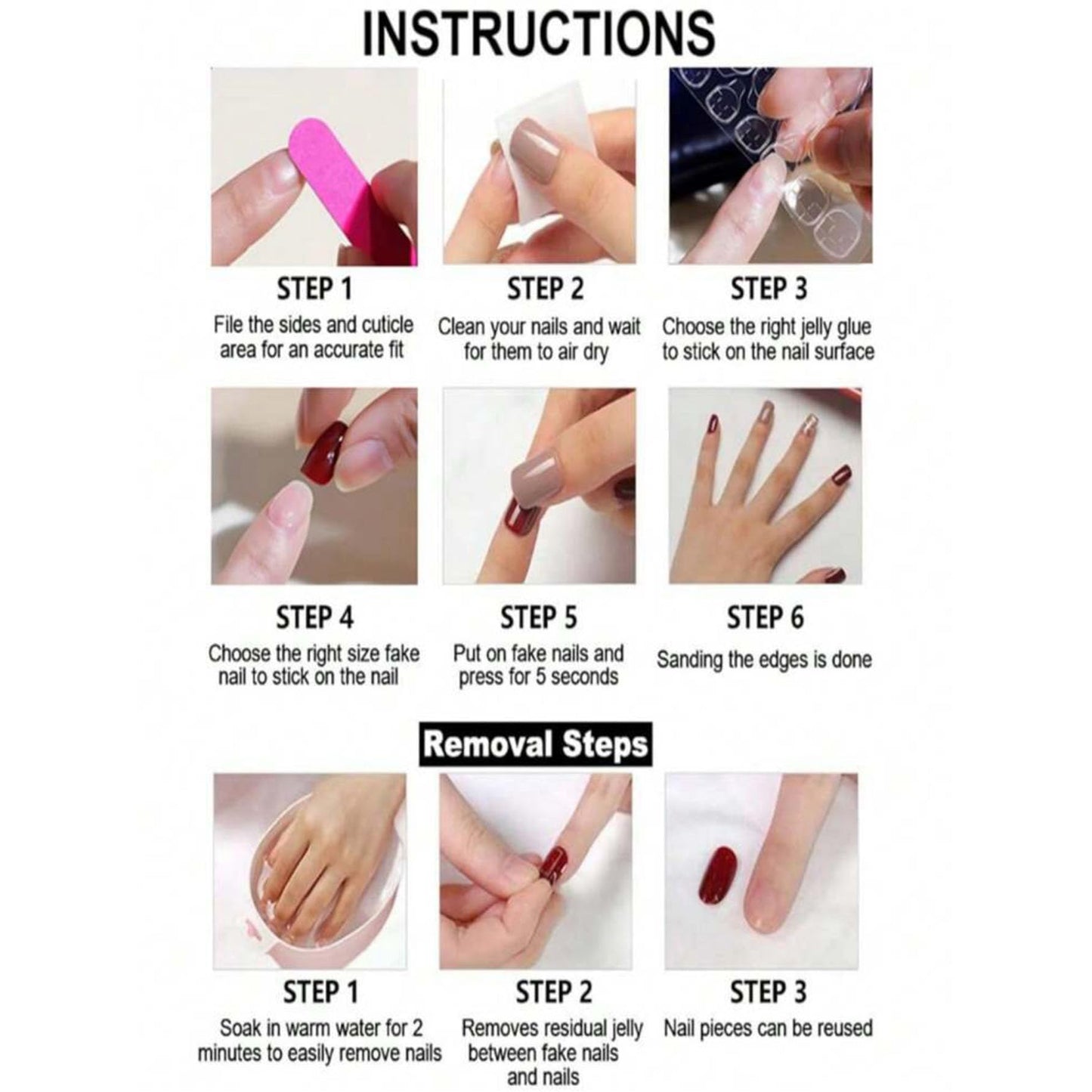 NAIL ANGEL 10PCS/SET Glamorous Handmade Press On Nails Christmas Xmas Holiday Bell Snowflake French Style Long Coffin Nails Party Nails XXL Long Artifical Tips ZJ14 (ZJ14, S)