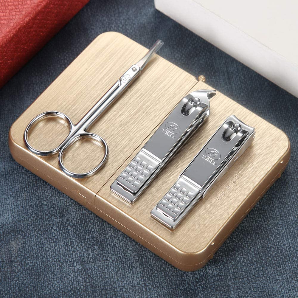 Korean Nail Clipper! World No. 1, Three Seven 777 Travel Manicure Pedicure Grooming Kit Set Made in Korea, Since 1975 (4112GC)