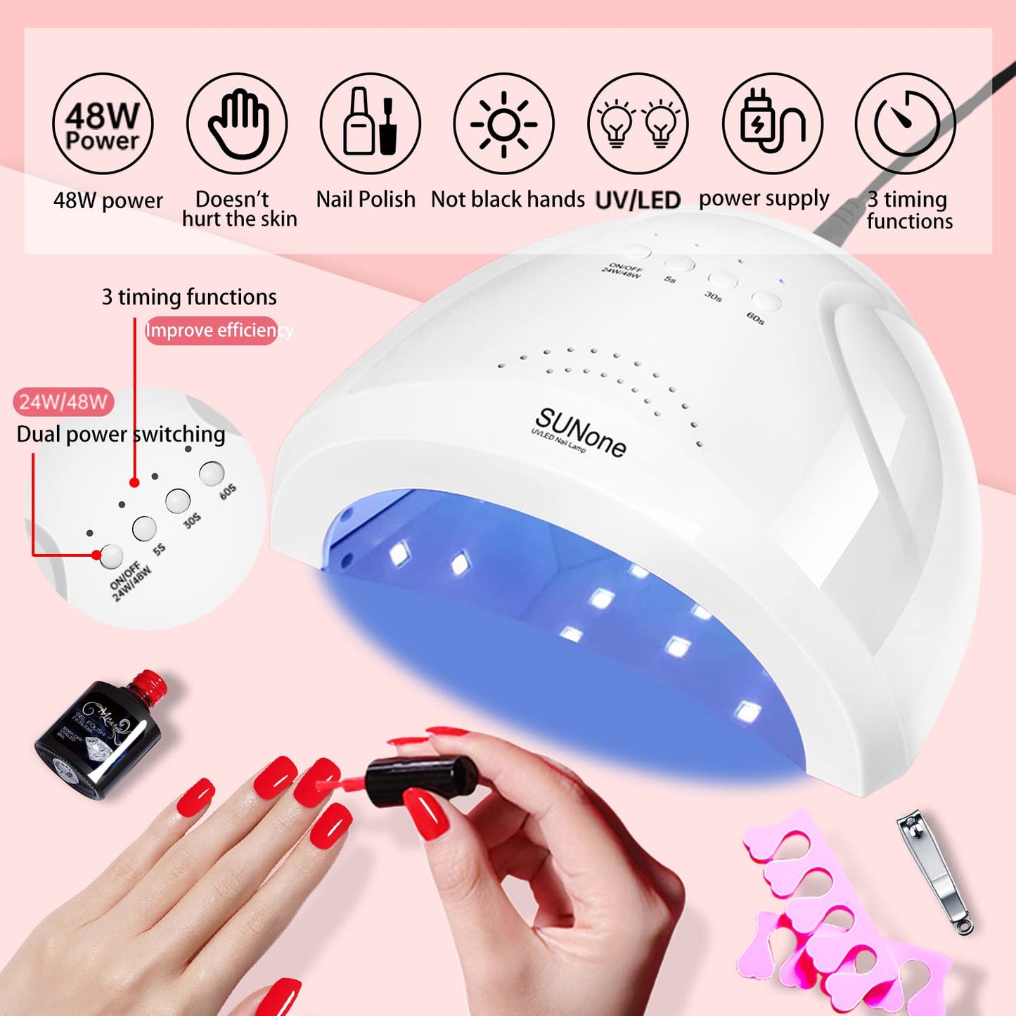 MeiBoes Gel Nail Polish Kit with 48W UV Lamp, 22pcs nail polish with Base Coat and Top coat, 6 Colors Extension Poly Nail Gel set，Nail Drill & More,Professional Manicure Tool for Home DIY Salon