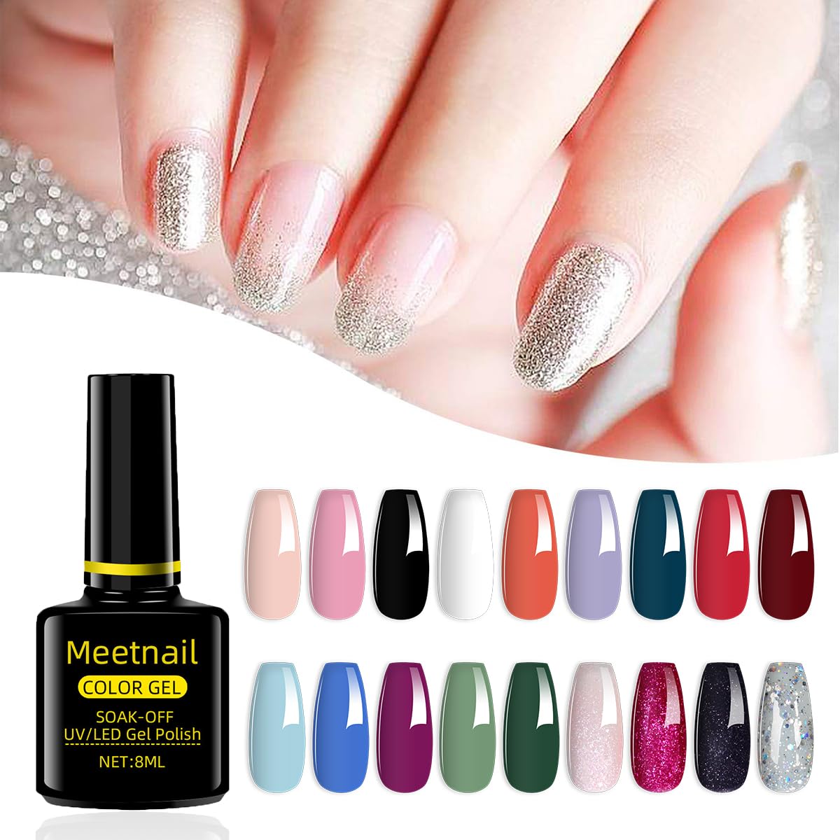 Complete Nail Studio Set with 48W UV LED Lamp, 24 Rainbow Colors, Cat Eye Gel Polish Kit, Nail Drill, Storage Box for Home Manicures