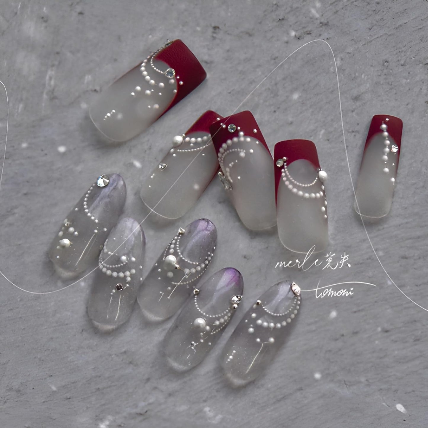 5D Embossed White Pearl Nail Stickers for Nail Art French Tip Nail Art Stickers Self Adhesive White Line Nails Decals Cute Nails Art Supplies for Women Girls