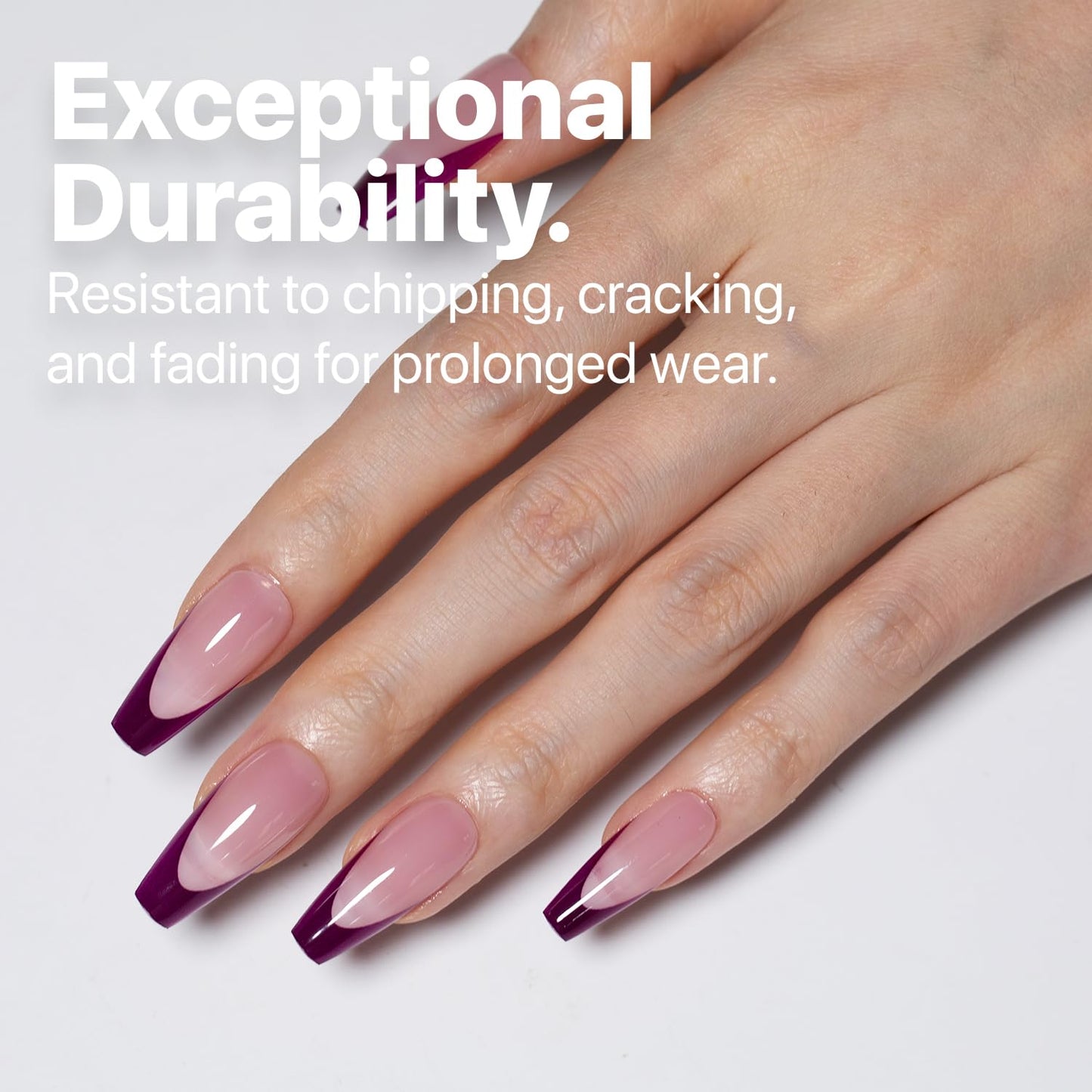 SXC Cosmetics French Tip Press On Nails – Purple Series, Extra Short Square, X-Pro Tips Starter Kit | 150PCS, 15 Sizes, 5 Styles, Beginner-Friendly