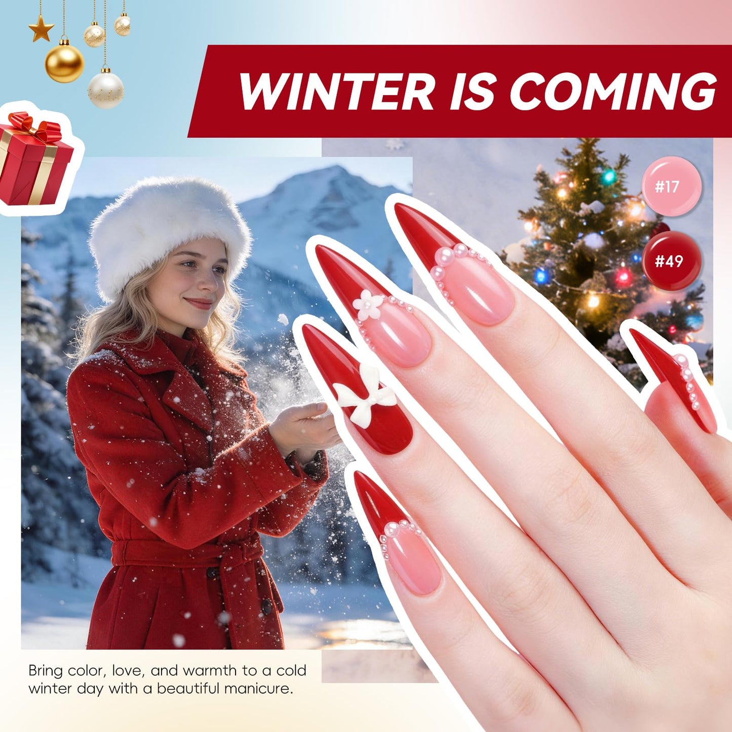 COSCELIA 66pcs Gel Nail Polish Kit with U V light and Drill 35 Colors Spring Gel Polish Set 5pcs Top Base Coat Nail Art Starter French Gel Manicure Kit Gifts for Women Girls