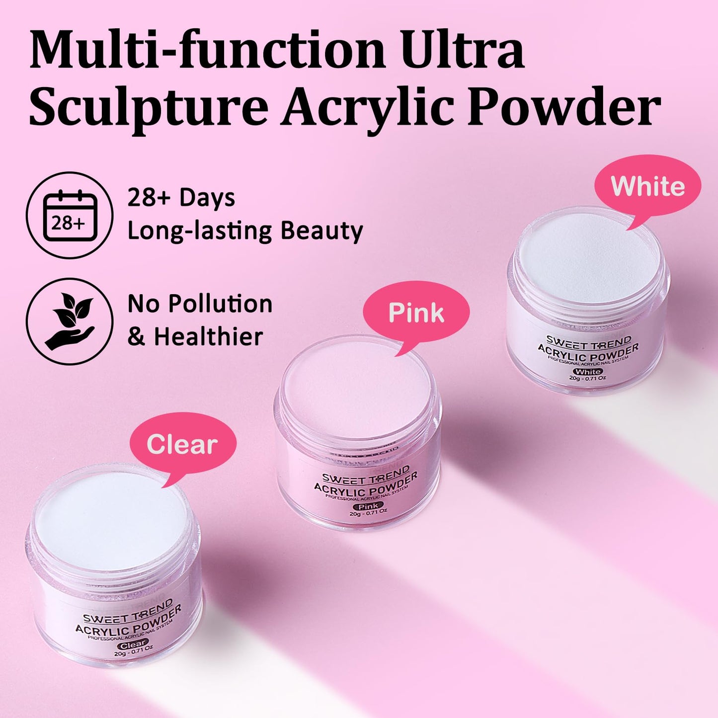 Acrylic Nail Kit with Drill: 20g Clear White Pink Acrylic Powder and Liquid Beginners Set - Professional Brushes Nail Tips Nail Supplies - Full Tools Extensions Starter for Women Home & Salon