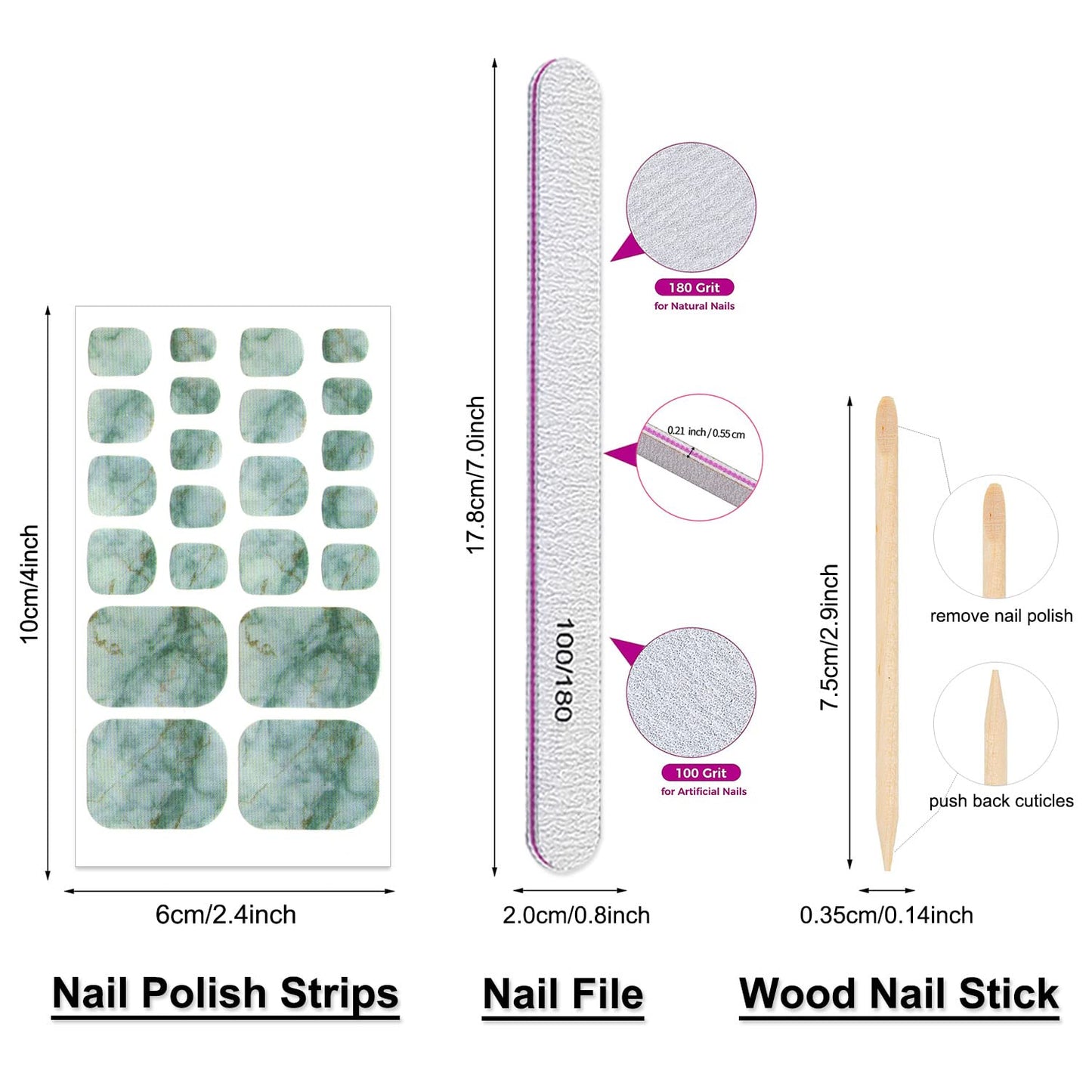 DANNEASY 20 Sheets Toe Nail Polish Strips Marble Print Nail Wraps Self Adhesive Nail Polish Stickers for Women Girl Gel Nail Strips Toenails Nail Art Decoration