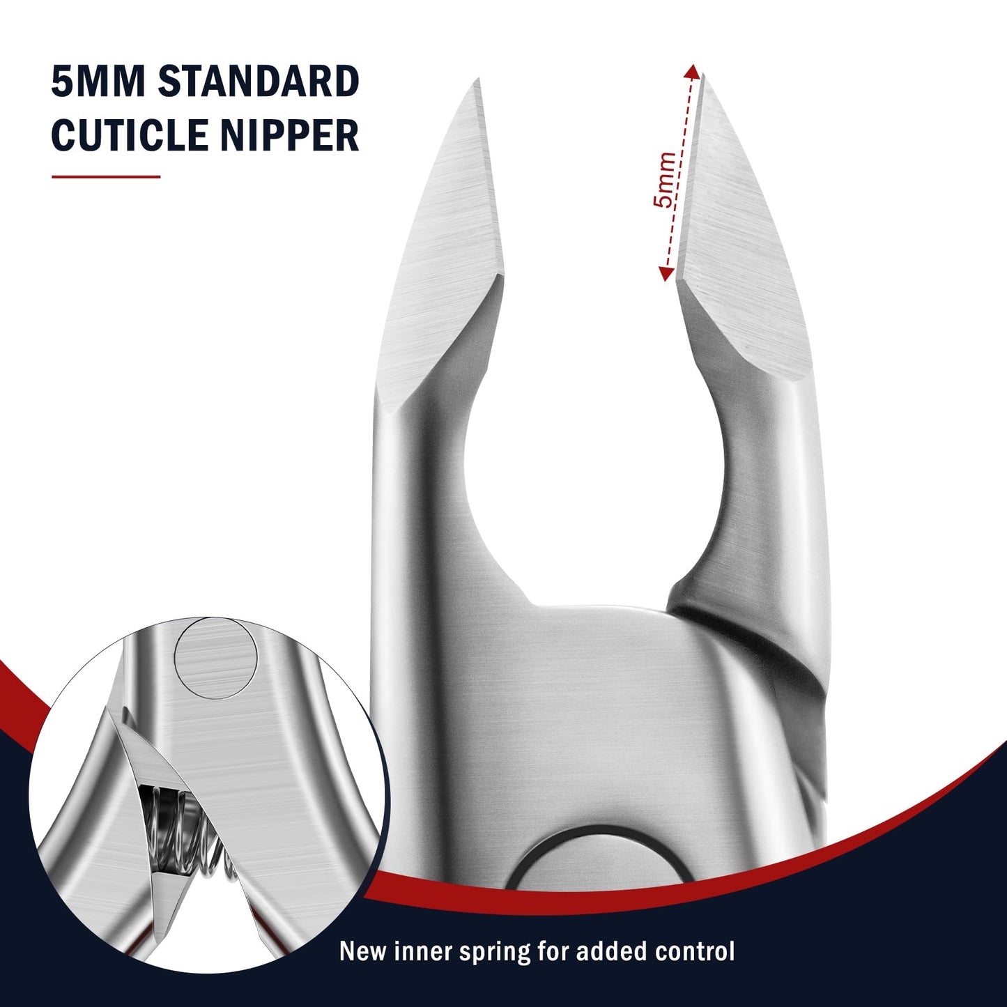 VION Cuticle Trimmer – Professional Cuticle Nippers, Rubber Coated Handle Manicure Tools – Stainless Steel Cuticle Cutter for Nails (5mm)