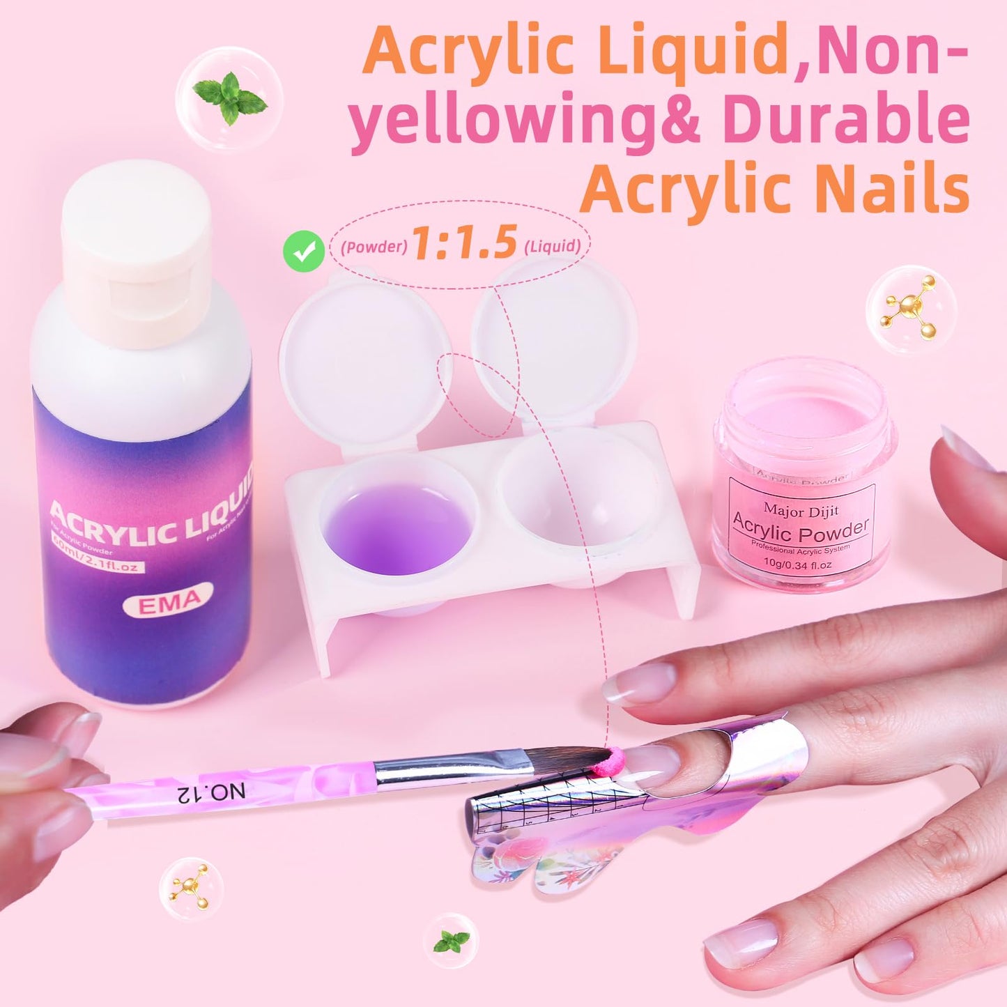 Acrylic Nail Kit with Drill & U V Light - Complete Starter Set for Beginners With Everything