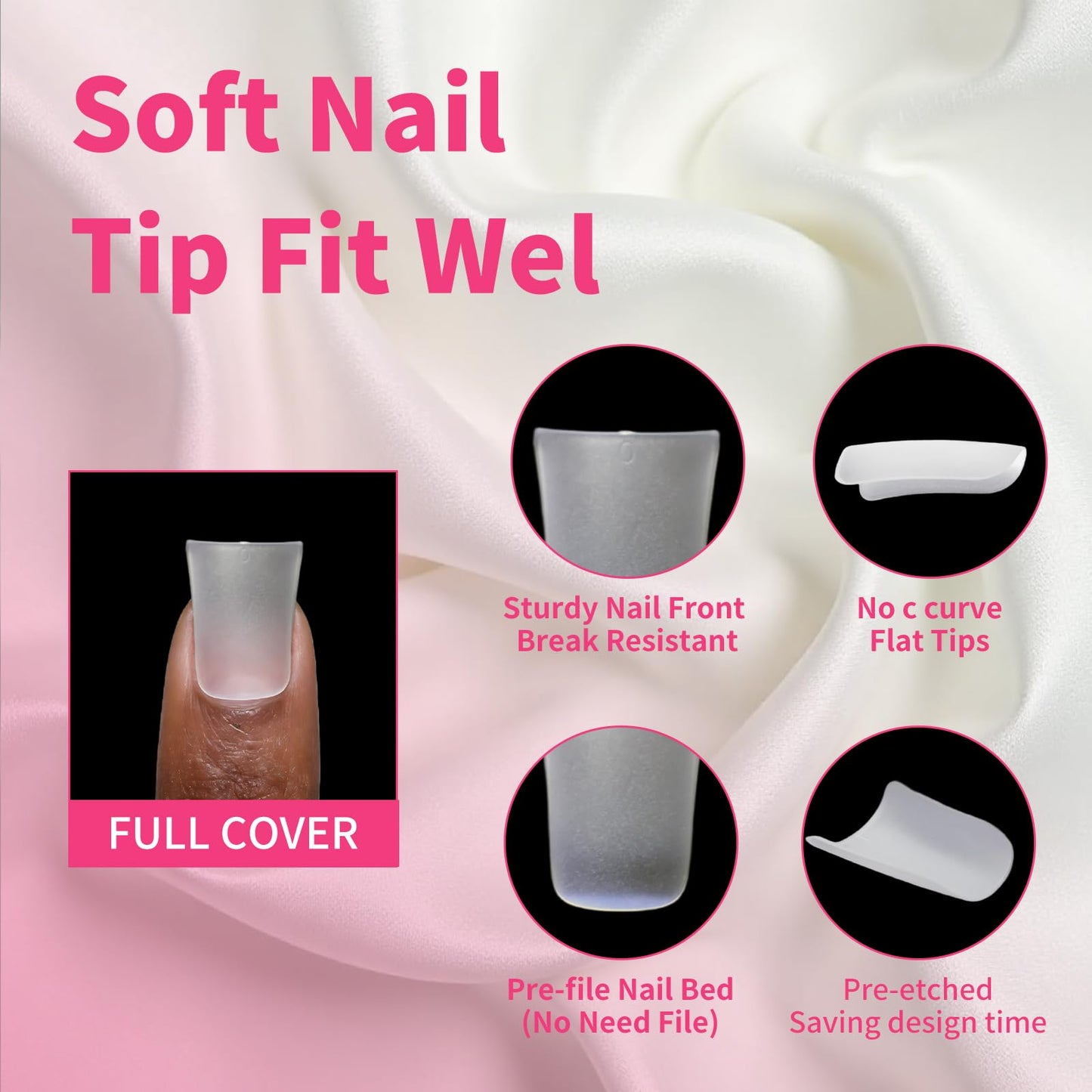 240Pcs Extra Short Duck Nail Tips, Pre-Etched Double-Sided Matte Soft Gel Flare Nails, 12 Sizes Full Cover Duck Bill Fake Nails for Y2K Acrylic Art, Professional False Nail Extensions Kit