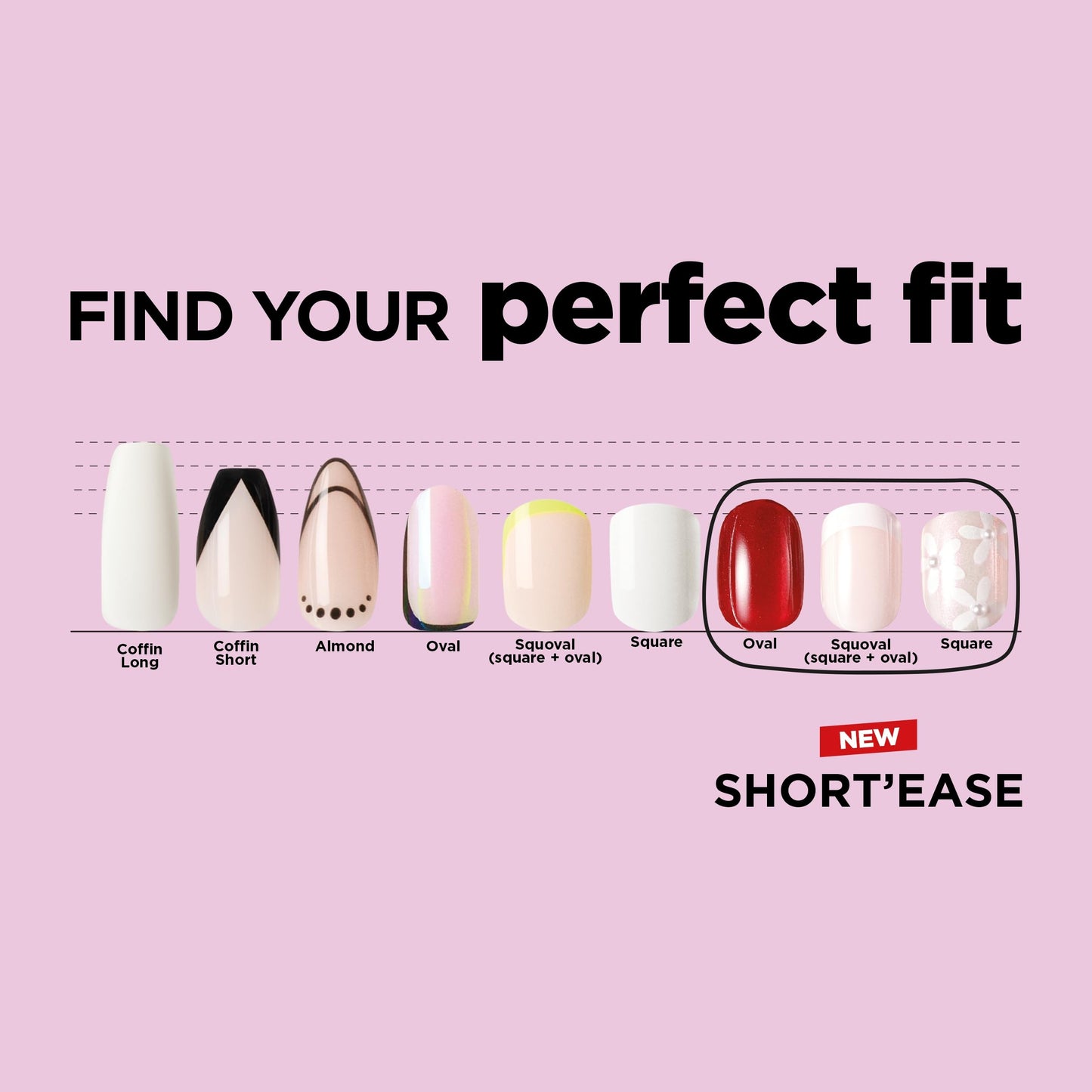 Sally Hansen Salon Effects Perfect Press-On Short'Ease Nails | Square Shape | Easy to Apply, Non-Damaging, Natural Look Vitamin E & B5 | 30 Nails, Nail Glue, Adhesive Tabs, File| Short Circute
