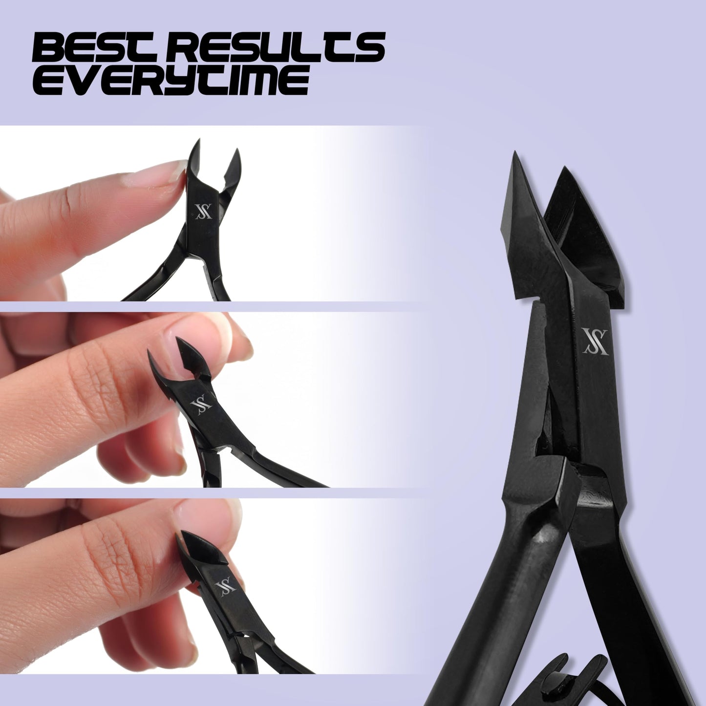 Cuticle Trimmer Ultra Sharp Cuticle Nippers – Professional Stainless Steel Cuticle Cutter for Manicure & Pedicure, Heavy Duty Nail Cuticle Remover Tool, Glossy Black