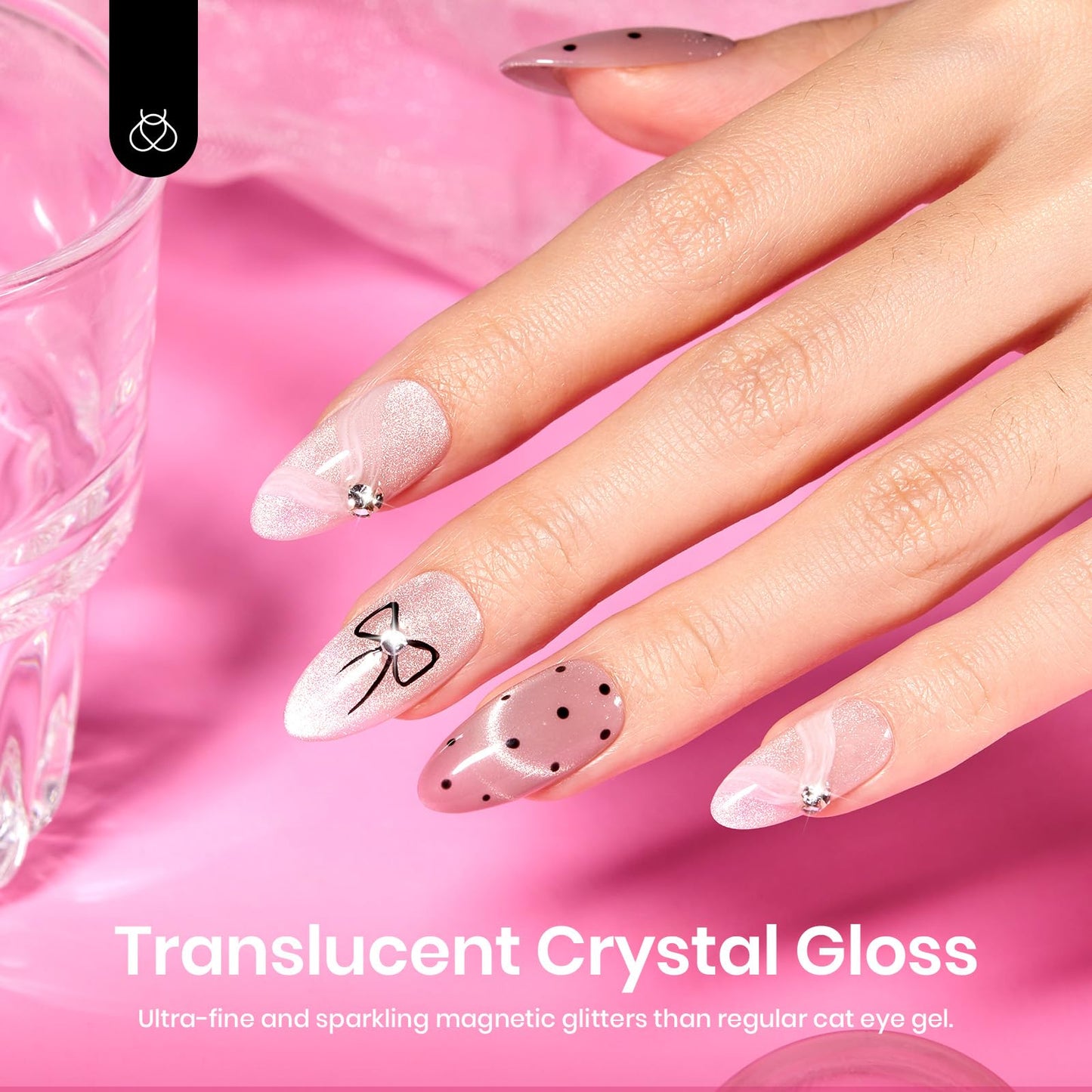 Beetles Cat Eye Gel Nail Polish Set - Nude Reflection Wedding Cat Eye Gel Polish Set, 6 Colors Silver Nude Pink Brown Neutral Mirror Shine Finish with Magnet Soak Off UV Manicure Salon Gift for Women