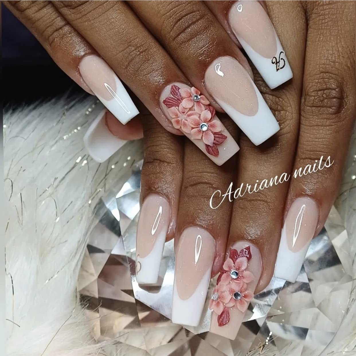 Set 24Pcs Inflorescence- Enhance Your Artistic Projects with Handmade 3D Acrylic Flowers Nails Charm For Long Size XL, XXL,XXXL - HaFLoNa (Inflorescence)