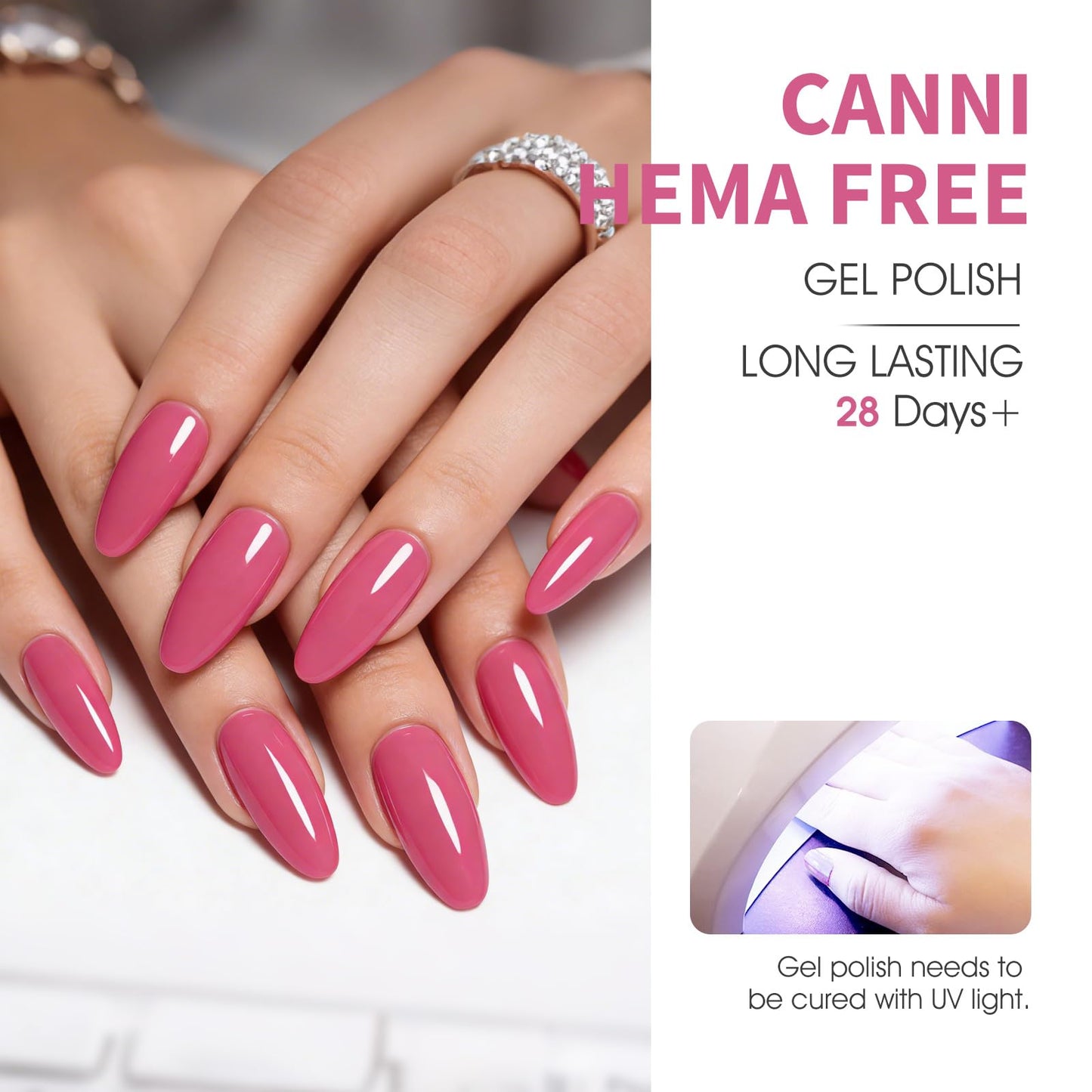 CANNI 9ml Gel Nail Polish Set, 6 Elegant Shades HEMA-Free Pink Nude Coral Rose, Long-Lasting Manicure Kit for Salon & DIY Use