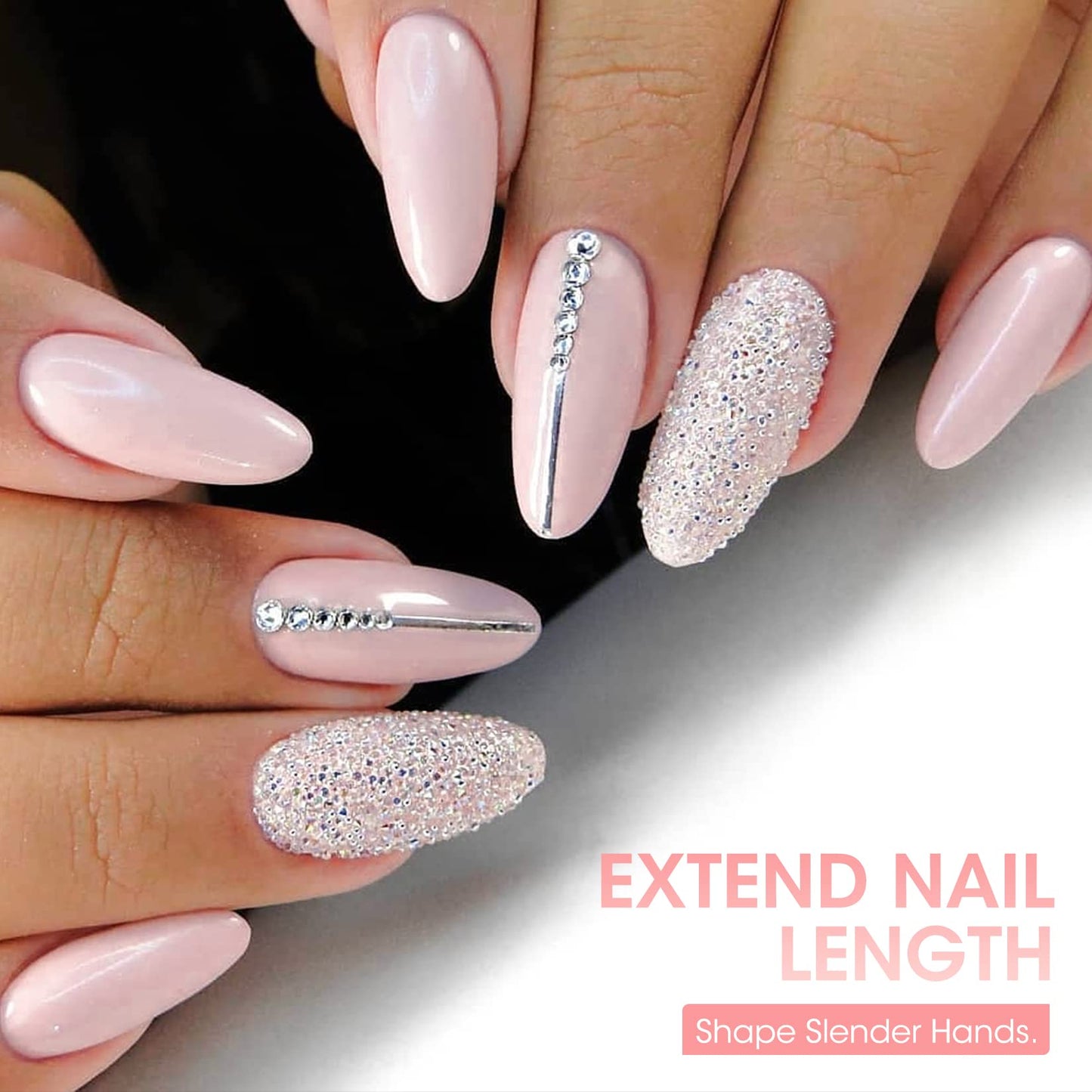Buqikma 500PCS & 600PCS Clear Artificial Nails - Short Oval & Half Cover French Tips Round Shape