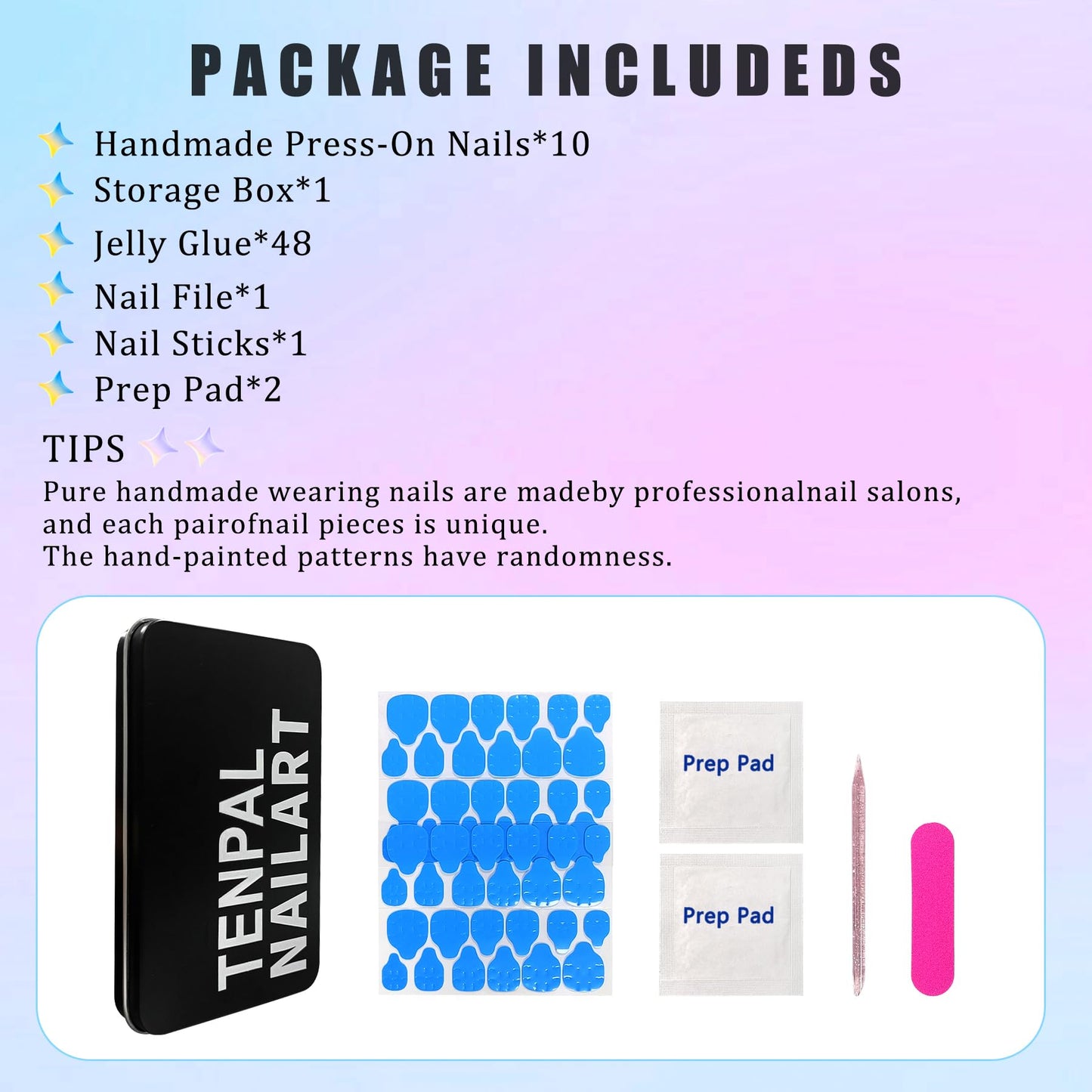 TENPAL 10Pcs Ballerina Press On Nails With Tools,3D Bow Flushed French Tip Fake Nails with Crystals Bow,Icy Pink Duckbill Nails with Glitter Sweet Punk Designs,Acrylic Glue on Nails for Pool Party(M)