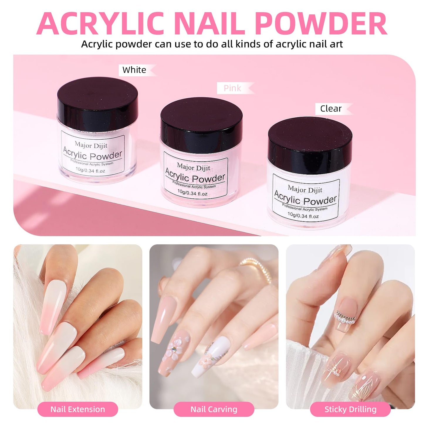 Acrylic Nail Kit With Everything For Beginners -Nail Kit Acrylic Set Nail Polish Kit With U V Light And Drill for women Home Salon
