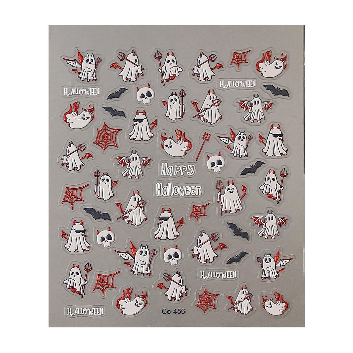 Halloween Ghost Nail Stickers Spooky & Cute Ghost Nail Decals 3D Self-Adhesive Stickers for Nails Halloween Nail Art Decorations for Women Girls,1 Sheet DIY Manicure Decor