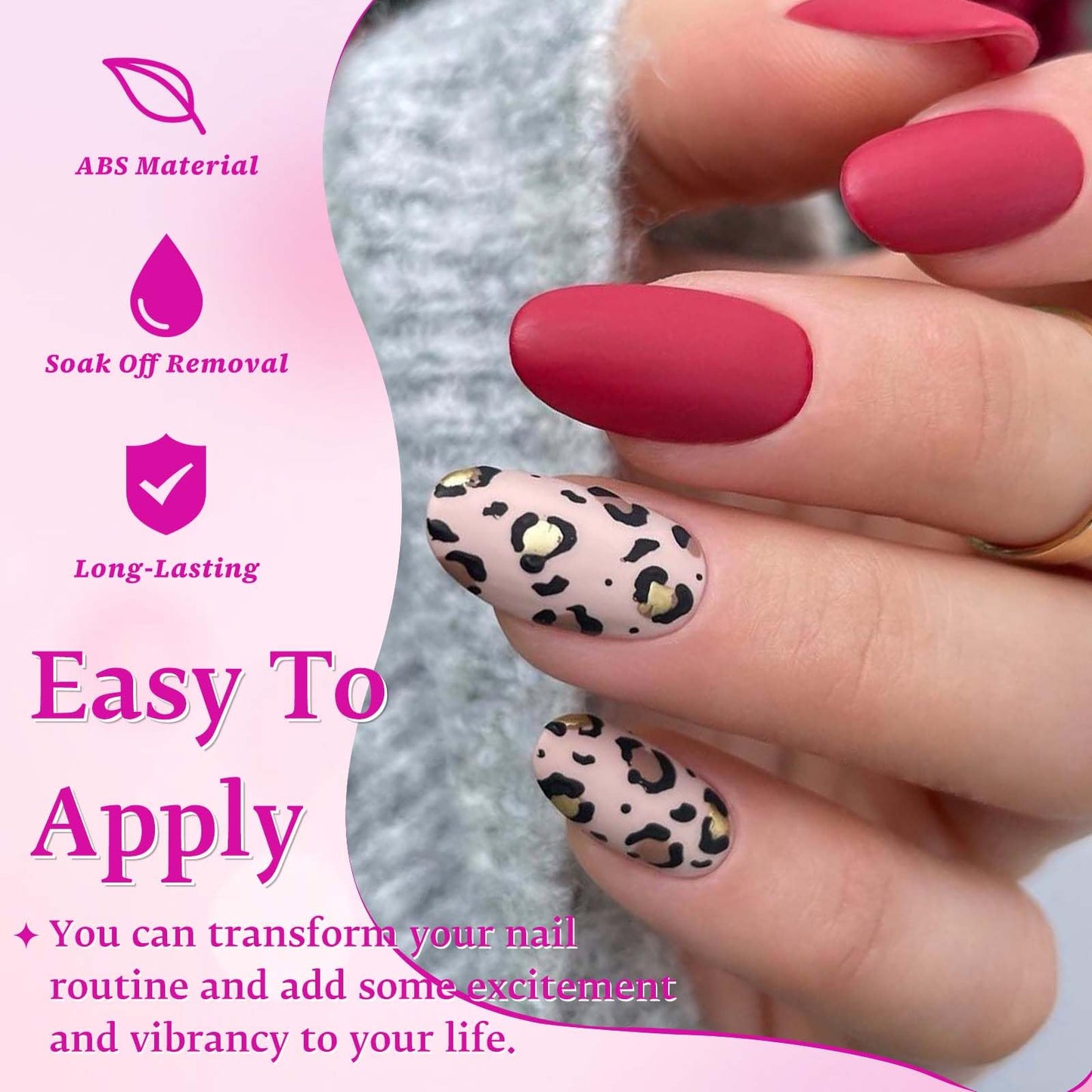 LoveOurHome 576pc Round Almond Press on Nails Short Fake Nail with Glue Tabs, Oval Glue on Nails Press ons Nail Oval Acrylic Nails Short False Nails Women Girls Matte Stick Artificial Fingernail