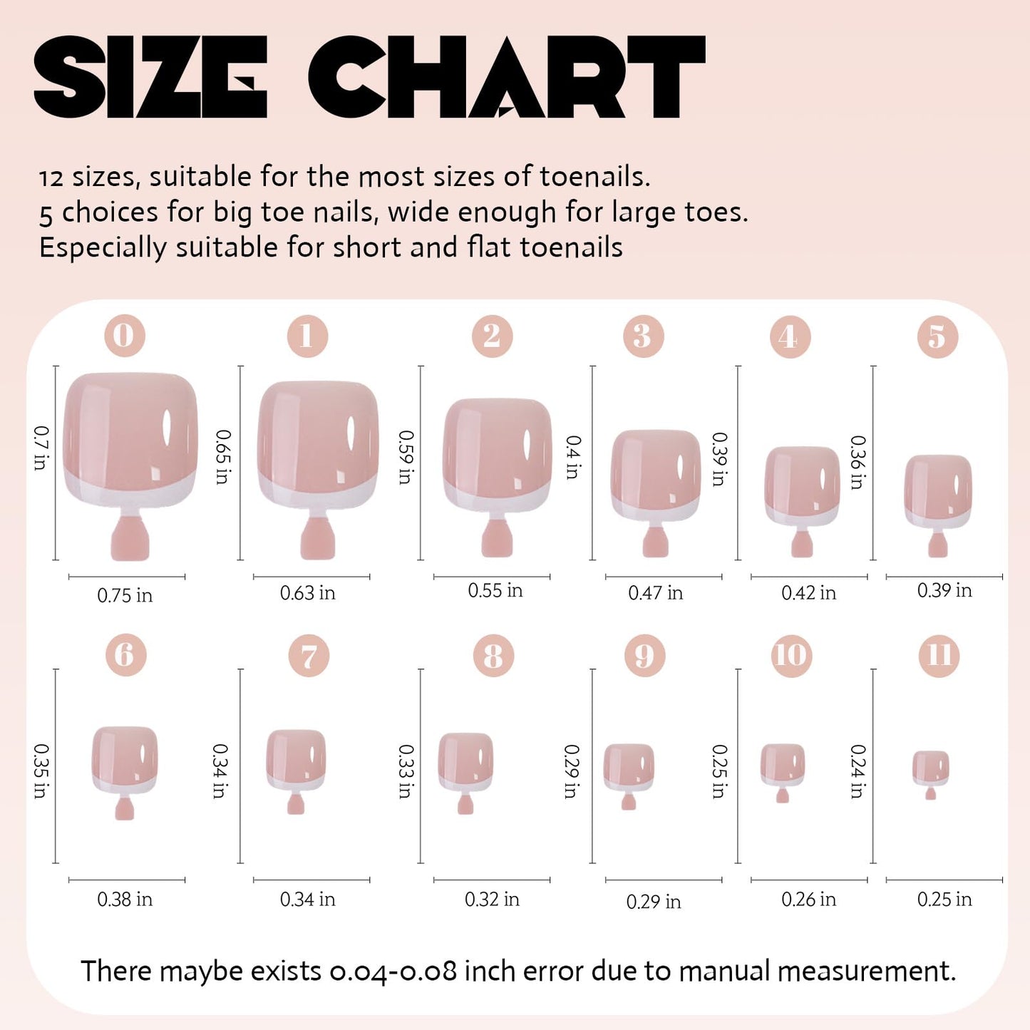 FJSMTOPl 216Pcs Press on Toenails - French Tip Toe Nails Press ons - White French Fake Toe Nails - Acrylic Glue on Toe False nails - Stick on Toenails for Women Nail Manicure