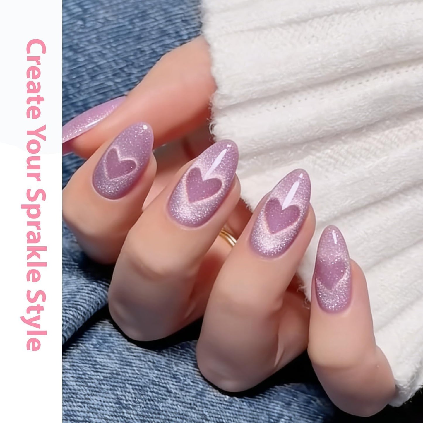 Modelones Cat Eye Gel Nail Polish Magnet, 8-in-1 Cat Eye Magnet Tool for Gel Nails Strong Magnetic Nail Art Wand with Steel Ball, Glass Bead& French Tip&Clover Cateye Multi-Effect Magnets DIY Salon