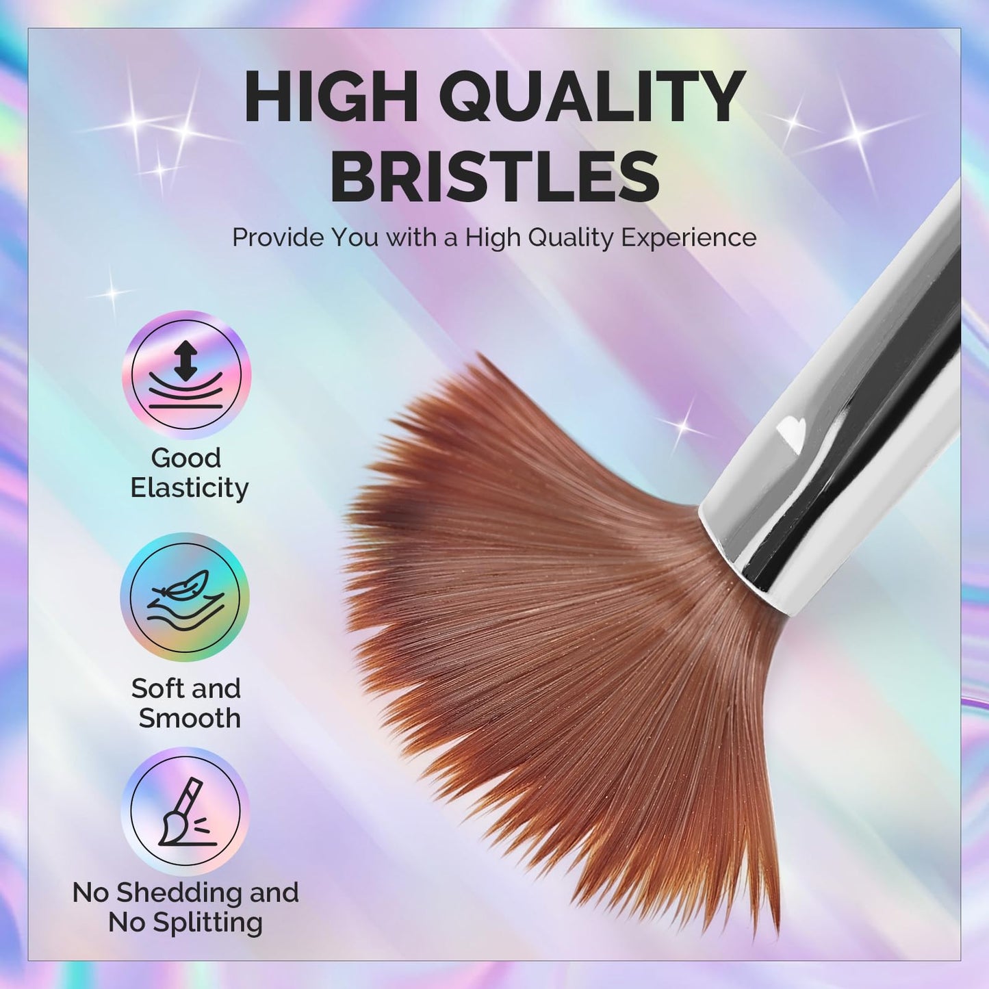 MelodySusie 4Pcs Acrylic Nail Brush Set, Size 8/10/12/14/ Professional Nail Brushes for Acrylic Application Acrylic Powder Nail Extension and 3D Nail Carving for DIY Home Salon Nail Art Manicure Tool