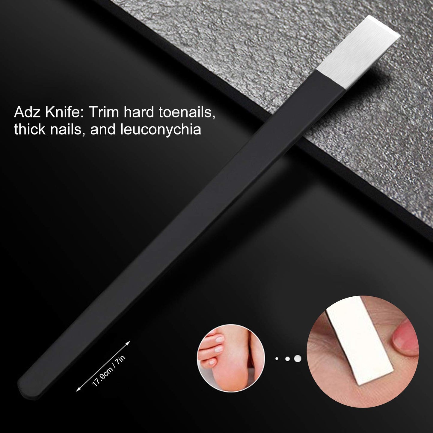Watris Veiyi 7PCS Pedicure Knife Set, Ingrown Toenail Removal Kit, Pedicure Callus Shaver Tools, Professional Foot Scraper, Steel Foot Care for Dead Skin Corn Foot Remover Foot File Rasp (7in)