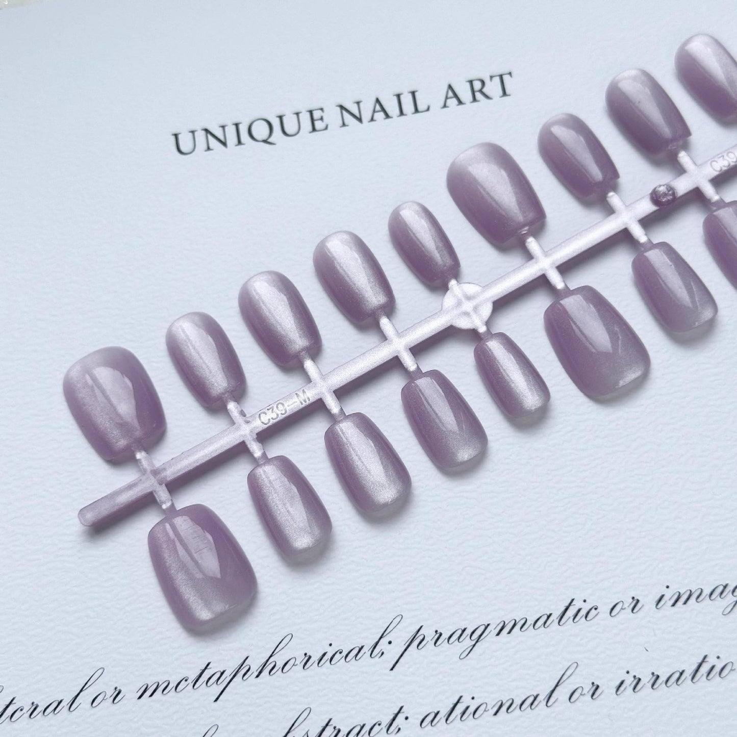 Purple Press on Nails Short Square Cat Eye Fake Nails Glossy Shiny Acrylic Nails Glitter Glue on Nails Gel Nails Press ons Full Cover Reusable Stick on Nails for Women Girls Manicure 30 Pcs