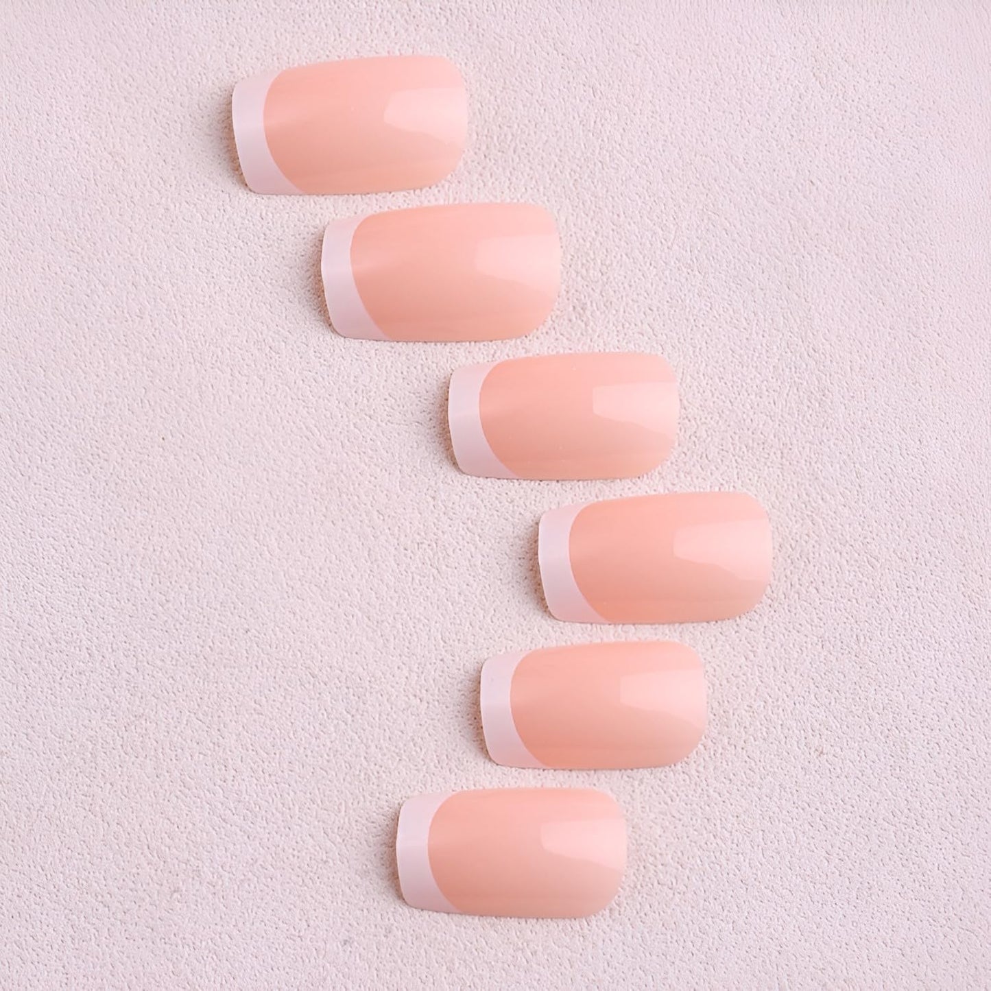 24Pcs French Tip Press On Nails Medium Square Fake Nails Bow Nails Press Ons Rhinestones False Nails With Flower Design Glossy Glue on Nail White French Tip Stick on Nail for Women Set