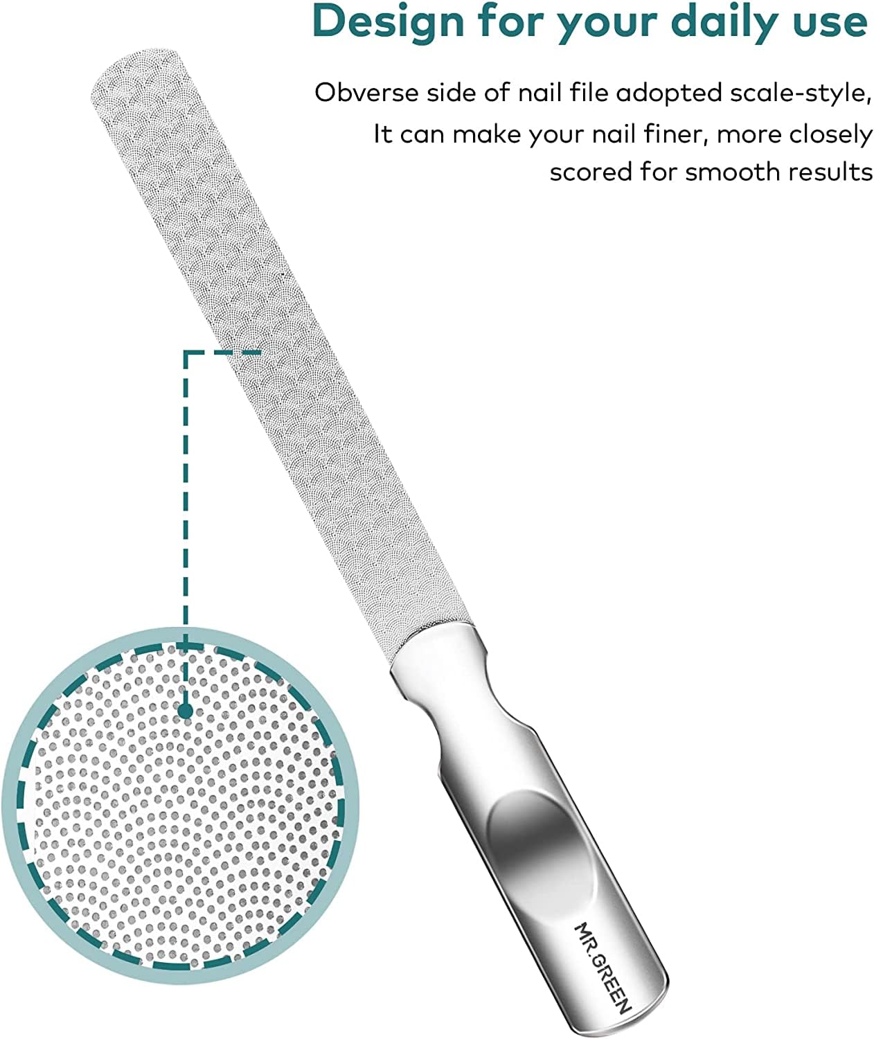 Large Stainless Steel Nail File with Medium Pointed Stainless Steel Nail File