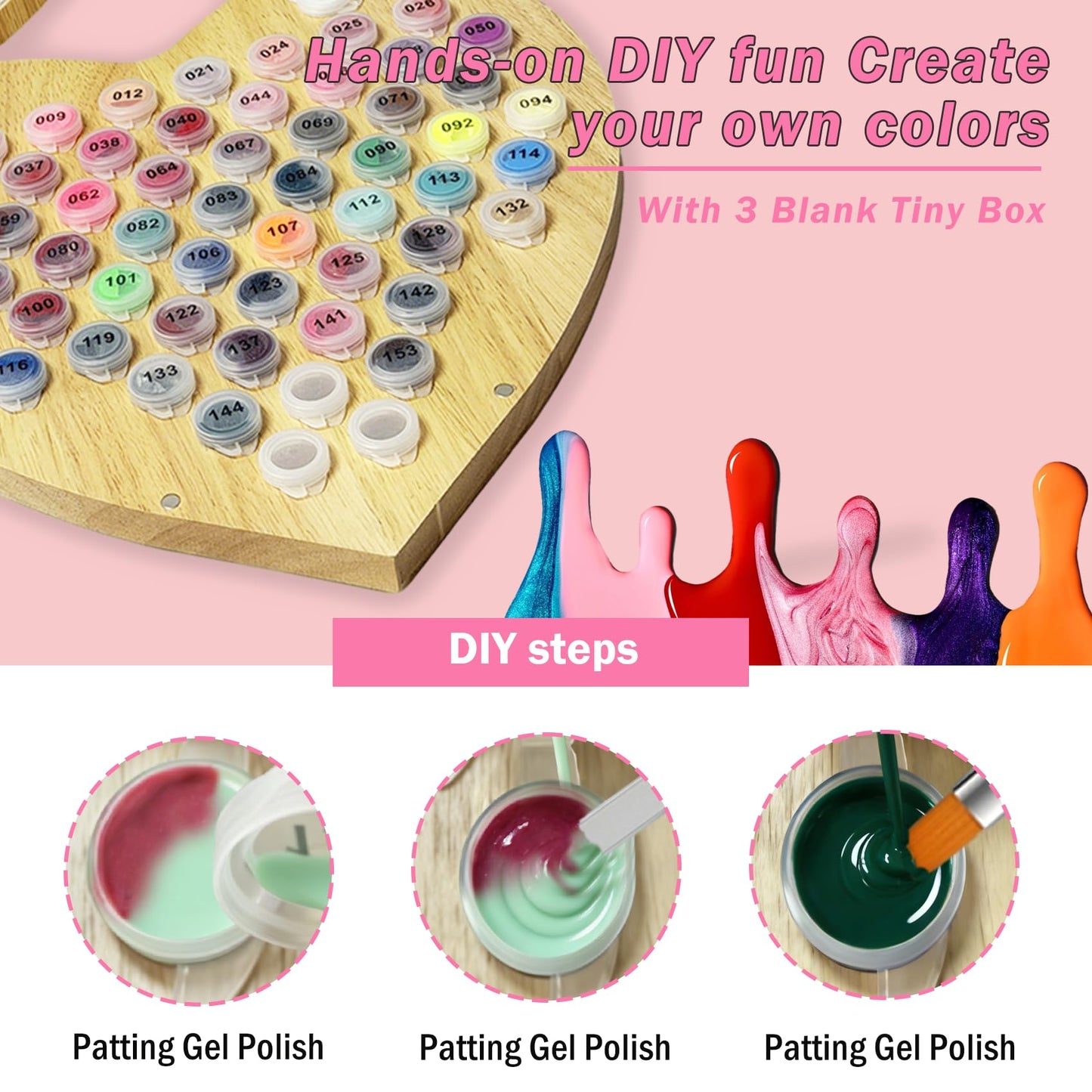 PCTOMU Sponge Pat Pat Gel Polish Pallete Tool Kit, 57 Colors Ombre Nails Gel Paint for Nail Art Gradient Painting Gel Blush Blooming Aura French Manicure, Valentines Day Gifts UV/LED Curing DIY Nail