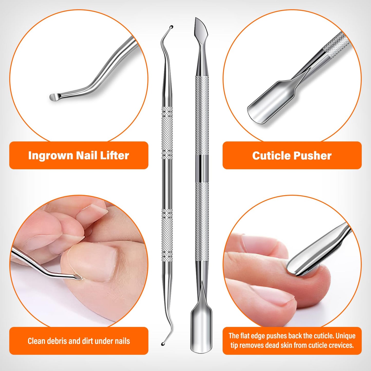 DRMODE Toenail Clippers for Thick Toenails, Long Handled Toe Nail Clippers for Thick Nails for Seniors with Wide Opening, Professional Stainless Steel Slanted Curved Ingrown Toenail Clippers for Men