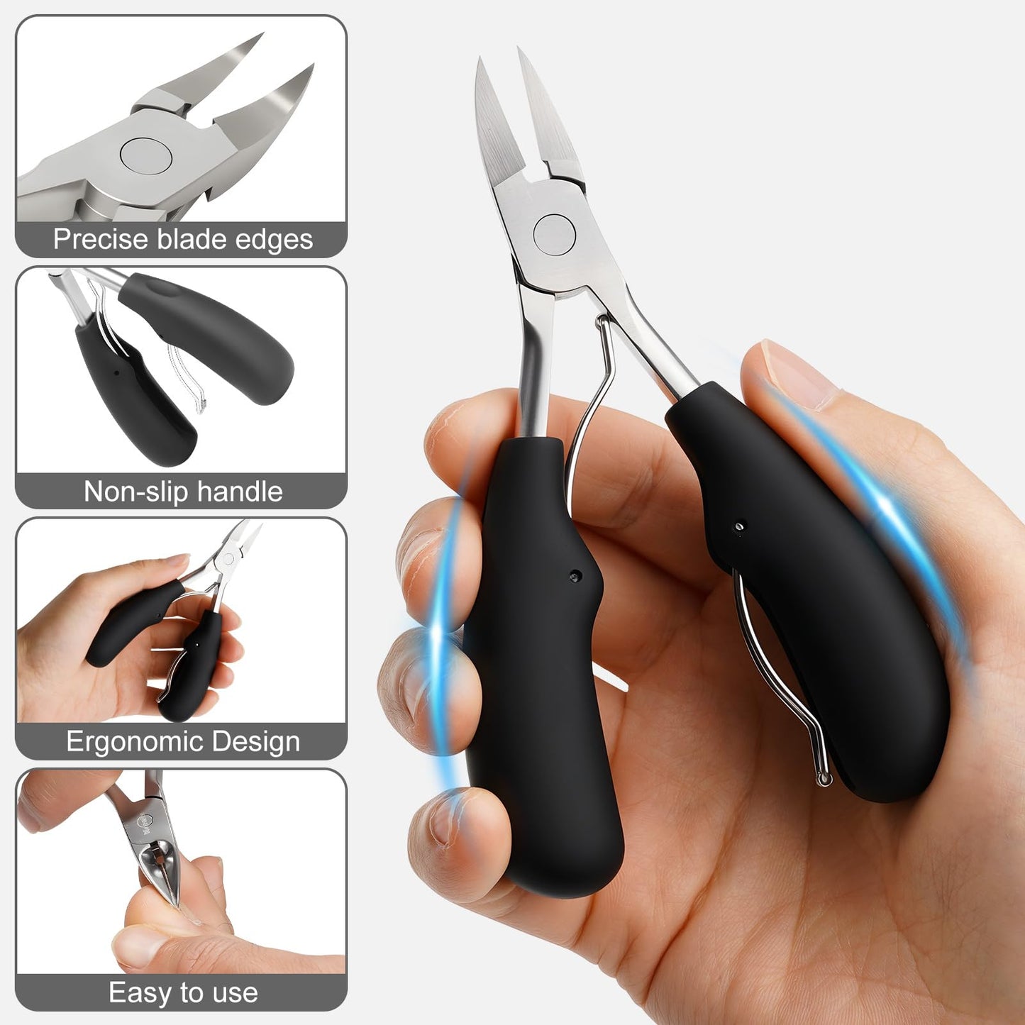 NORCHAN Nail Clippers Kit, 8-Piece Stainless Steel Toenail & Fingernail Clipper with Nail File & Cleaner, Precision Sharp Blade for Easy Clean Cut, Ideal for Men, Women, Seniors, Gift Pack