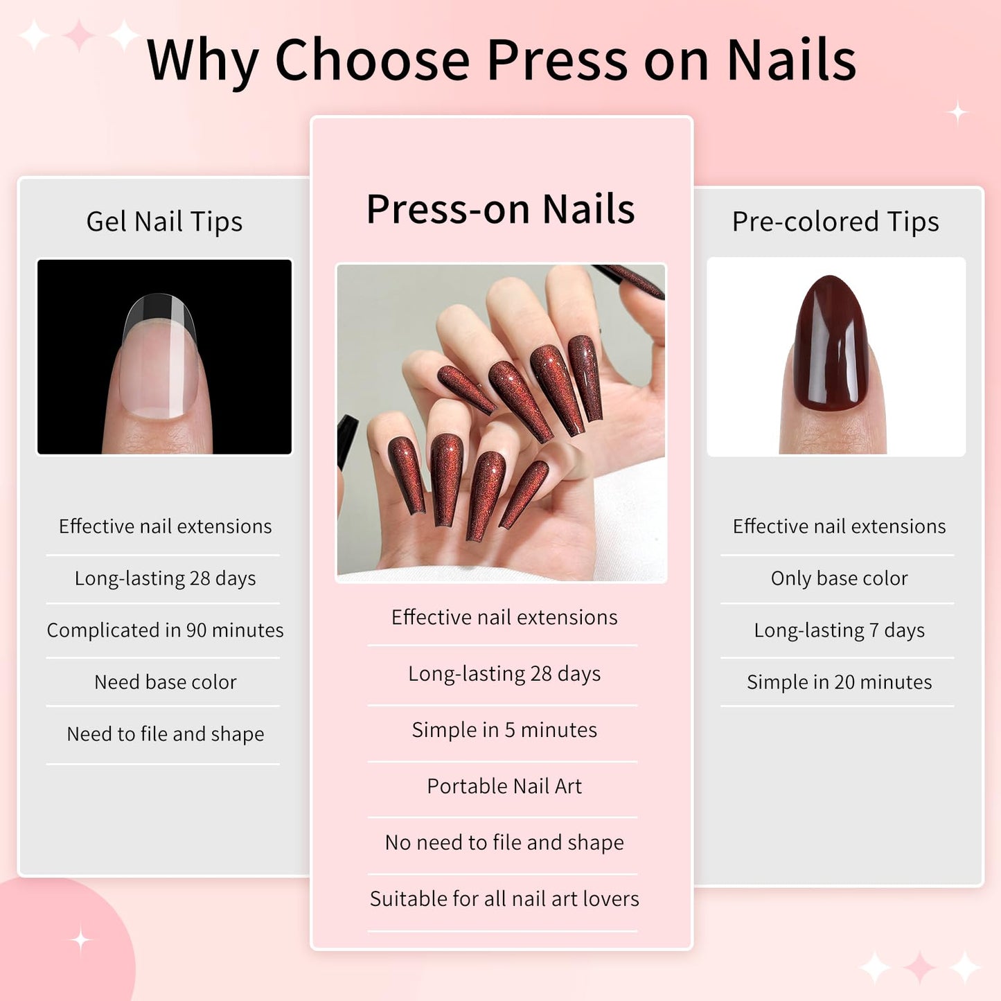 Orange Brown Cat Eyes Press On Nails,12 Sizes-24 Pcs Soft Gel Orange Brown Long Coffin Fake Nails Kit with Nail Glue, Natural Reusable Stick On False Nails for Women and Girls SK1044