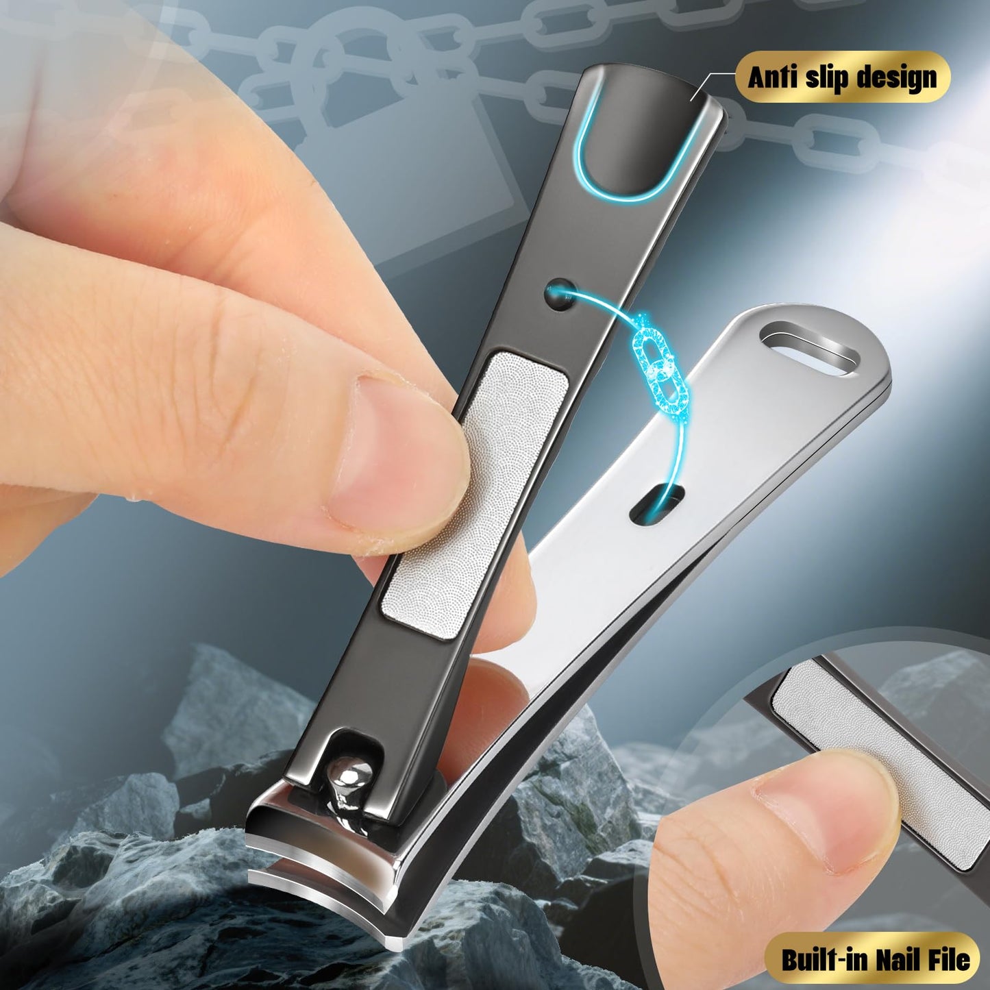 Nail Clippers Set for Men & Women – Professional Toenail Clippers for Thick Ingrown Nails, Toenail Clippers for Seniors, Ultra Sharp Stainless Steel Fingernail Clipper & Nail Cutter, Gift Idea