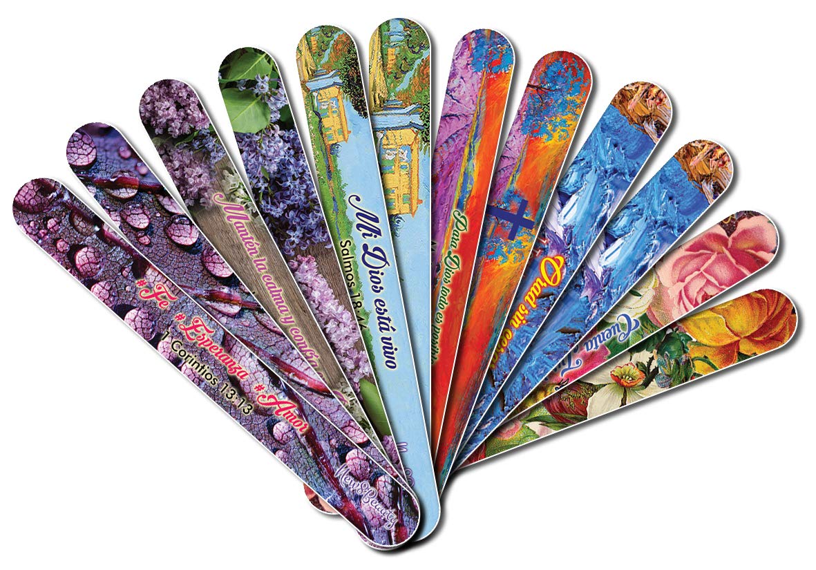 Christian Emery Board - Faith Hope Love (24-Pack) - Bible Verses 150/150 Grit Colorful Nail File Spa Party Favors - Stocking Stuffers Gift for Girls Women Ministry Kids Mom Girlfriend Church Supplies