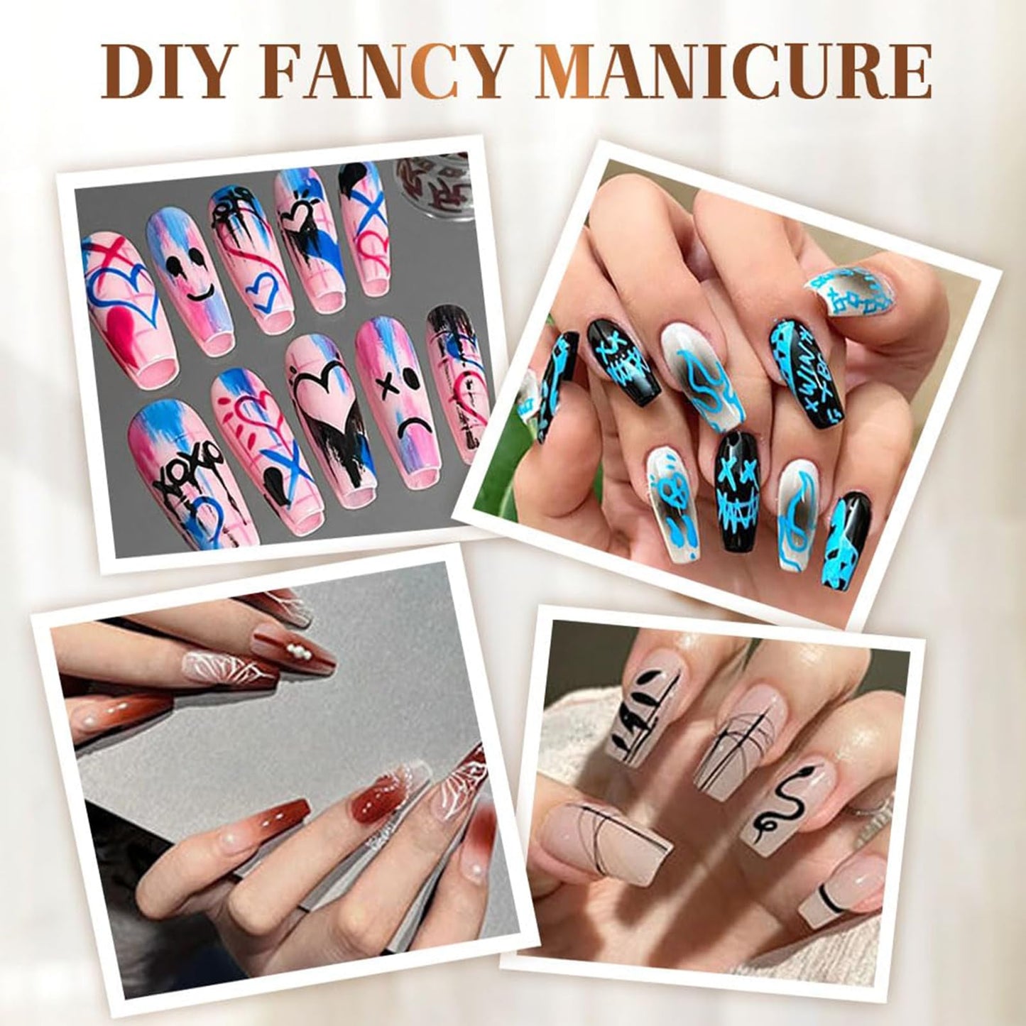 12 Colors Nail Art Pens Set, DIY Nail Art Marker Drawing Painting Liner Pen, Waterproof and Quick-drying Nail Polish Pens for Graffiti Dotting Drawing Painting Point Liner