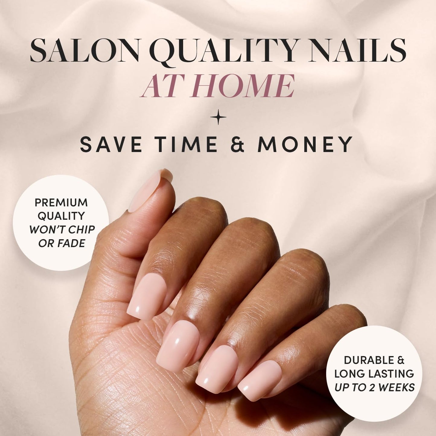 Glamnetic x GLAMZILLA Press-On Nails Bundle - FOR THE "IT" GIRLS & NAIL | Short Squoval Fake Nails, Semi-Transparent Nude | Light Pastel Pink Short Oval Fake Nails | Durable, Salon-Quality Nail Kits