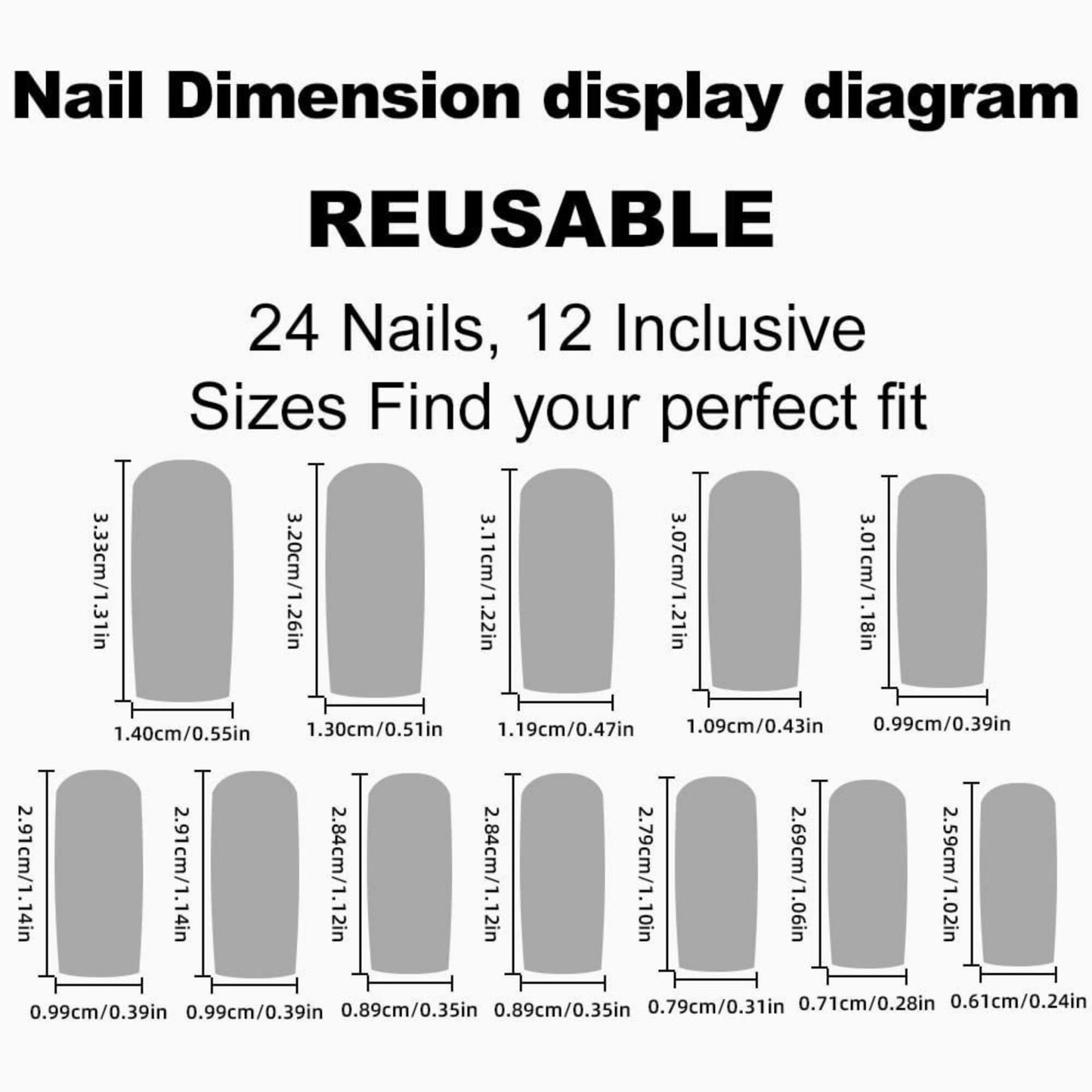 Octoswave Square Press on Nails Medium Fake Nails French Artificial Nail Bow and Rhinestones Stick on Nail for Women 24pcs