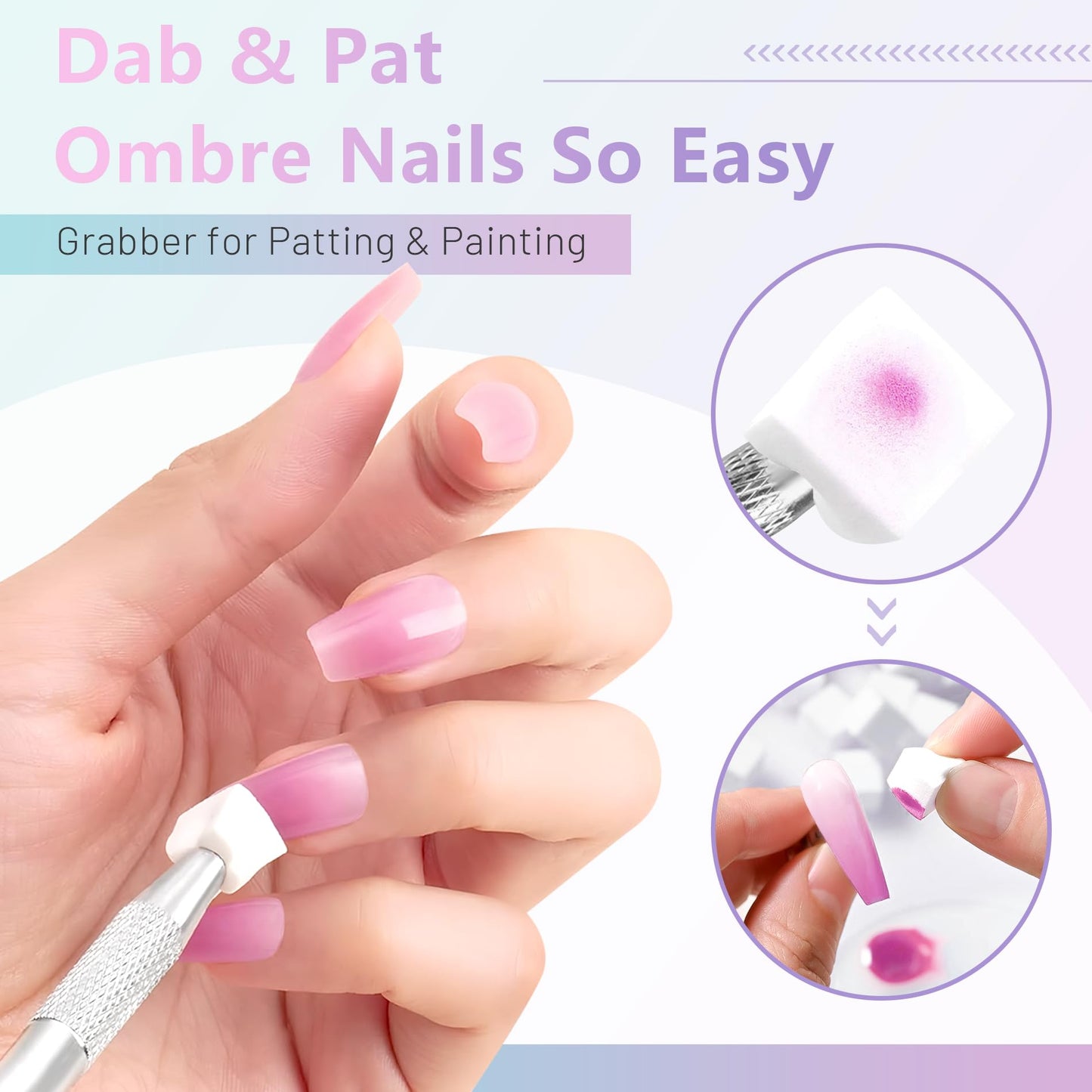 ABAC Pastel Shimmer Solid Gel Nail Polish,Ombre Gel Polish for Pat Painting,Spring&Summer Easter Hema-free 24 Colors Soak Off Gel Polish Kit w/Nail Art Brush for Salon and Nail Art DIY at Home