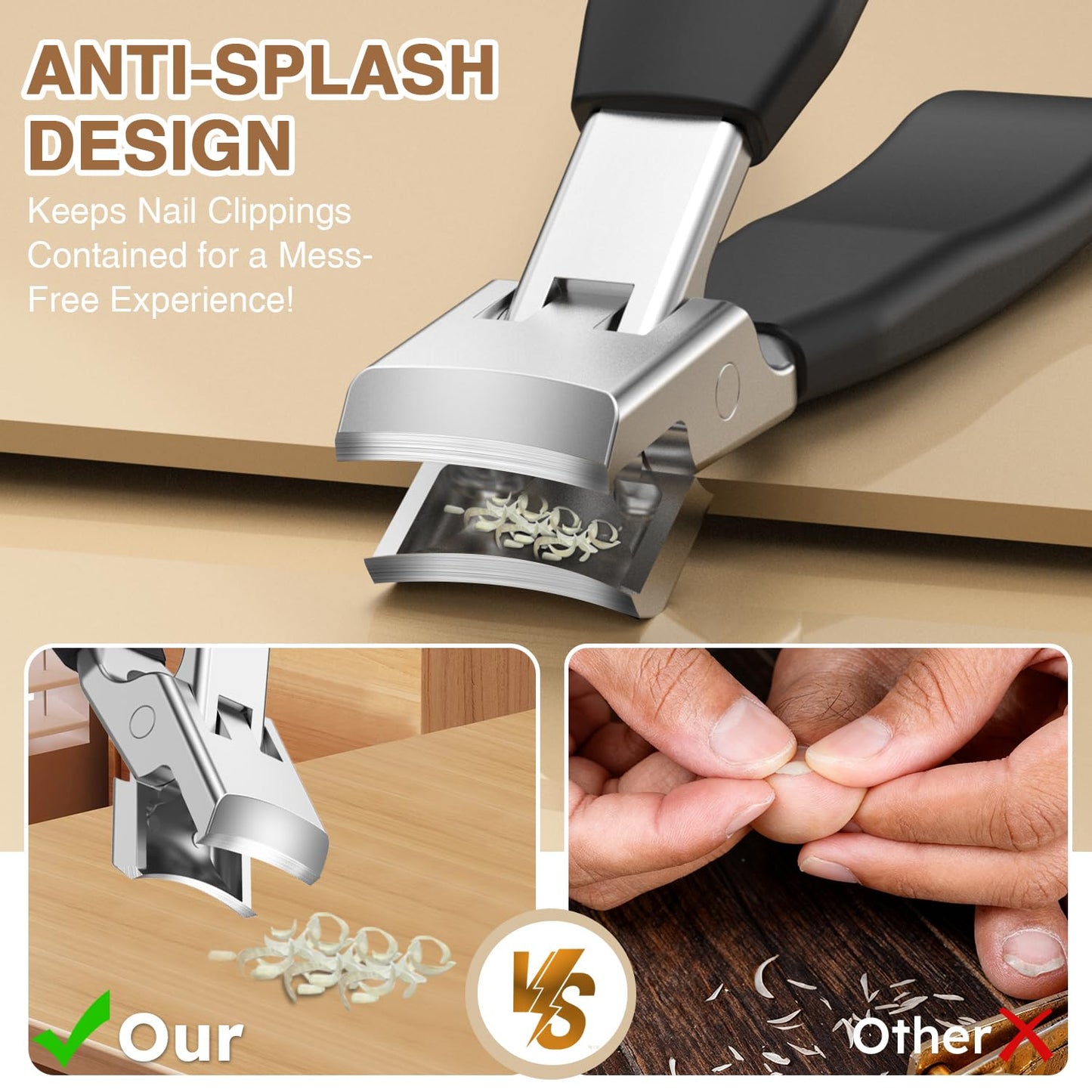 Upgrade Large Toenail Clippers for Thick Nails for Seniors Long Handle, Ultra Sharp Precision Nail Clippers for Men, Curved Wide Jaw Opening Fingernail Clippers with Catcher Nail Cutter for Women