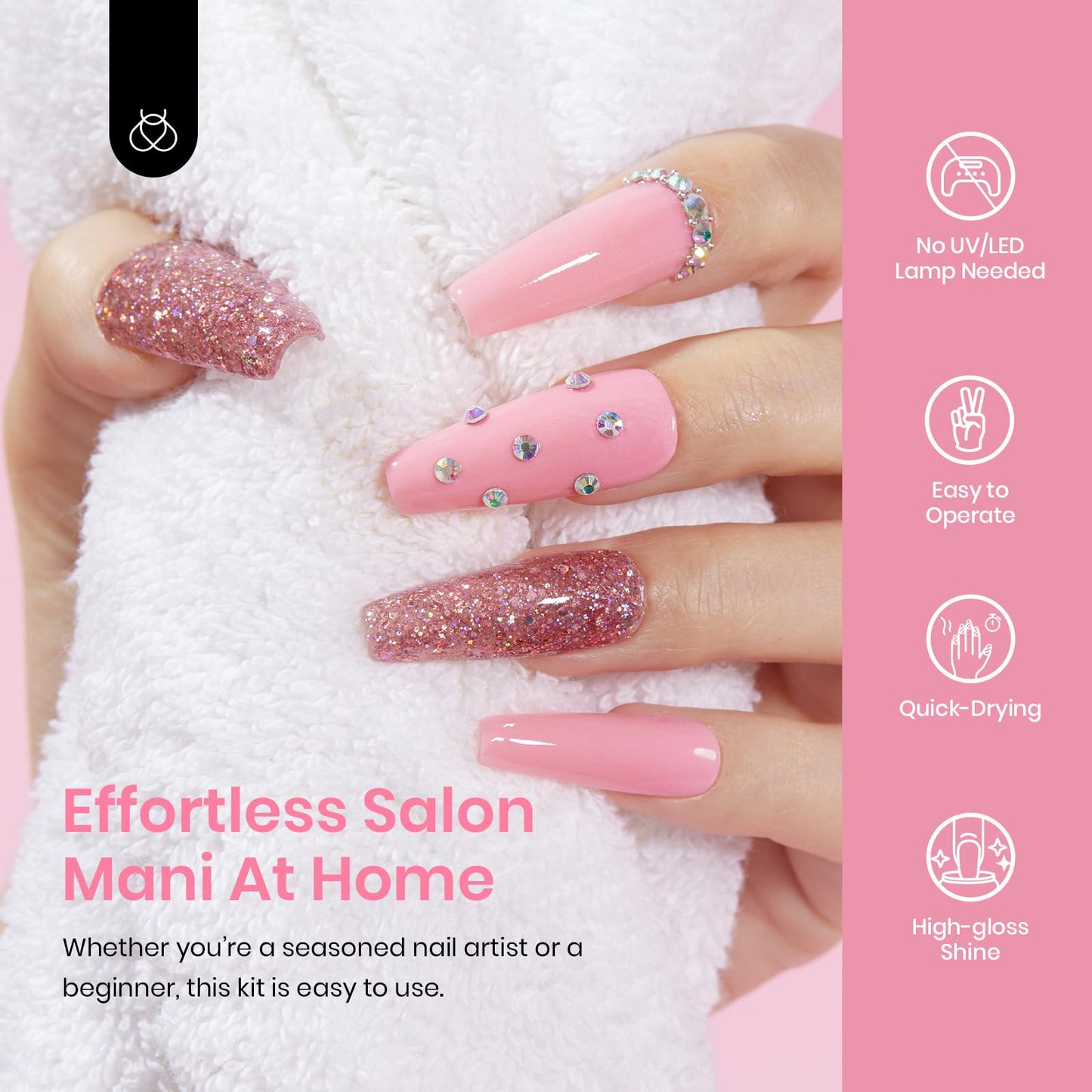 Beetles 36Pcs Dip Powder Nail Kit Starter, 20 Colors Nude Pink Yellow Gray Glitter Burgundy Dipping Powder Set with Base Top Coat Activator Brush Saver for Nail Art Summer Manicure Gift for Women