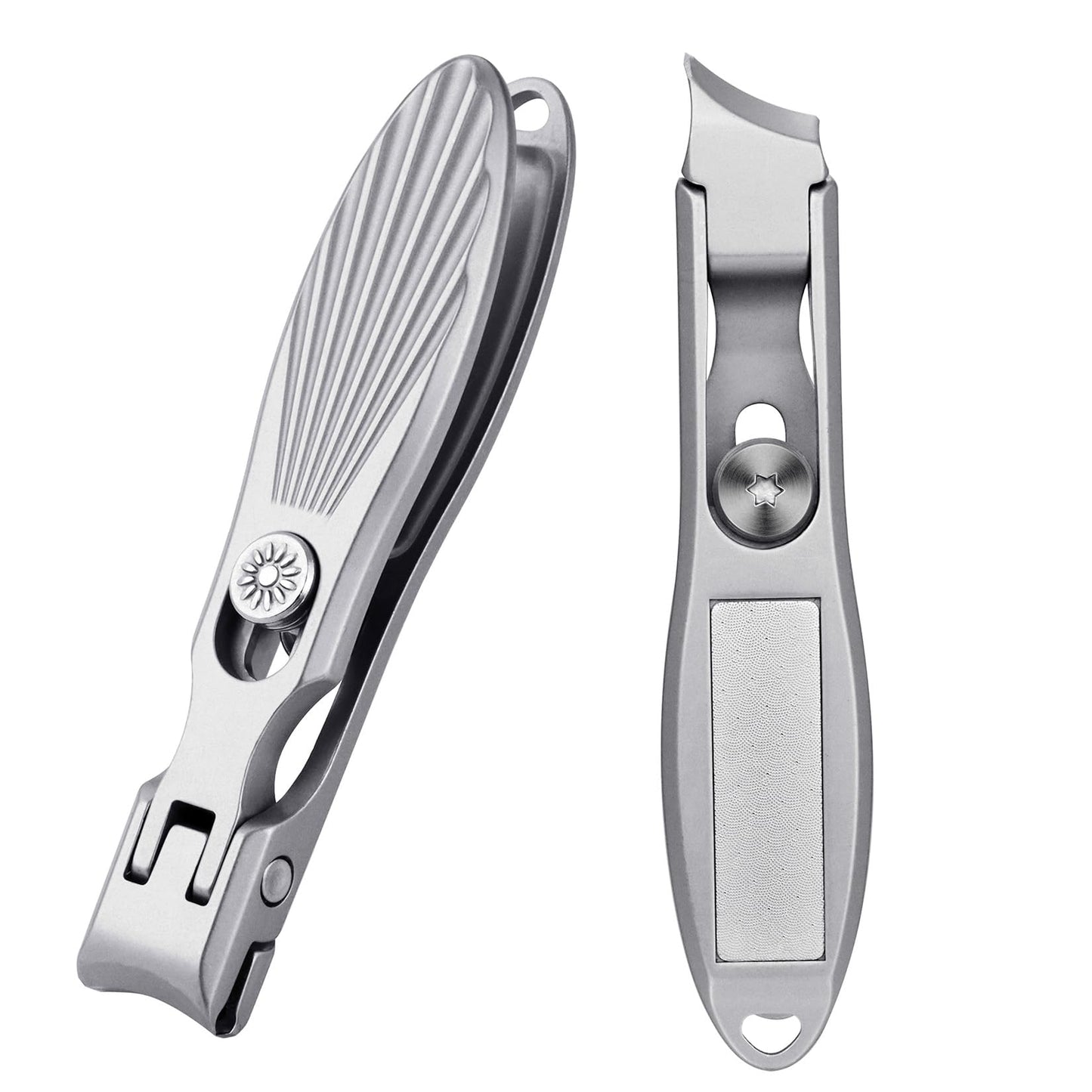 VOGARB Curved and Slanted Nail Clippers Set for Men, Toe Nail Clippers for Seniors Thick Toenails, Large Wide Jaw Opening Sharp Nail Cutter with Catcher Heavy Duty for Adult Women
