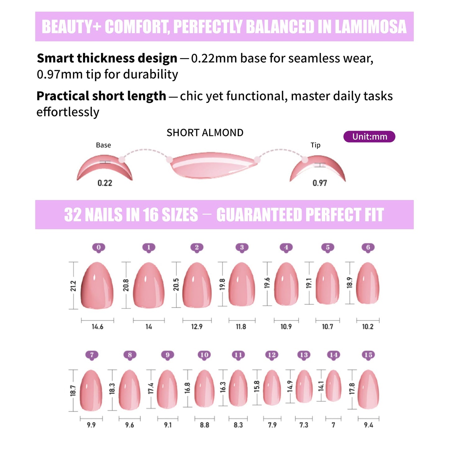 LAMIMOSA 32Pcs Sage Green Press On Nails Short Almond – Soft Gel Solid Color Fake Nails in 16 Sizes, Solid Green Glue on Nail kit, Sping Summer False Nails Stick On Nails, SAGE