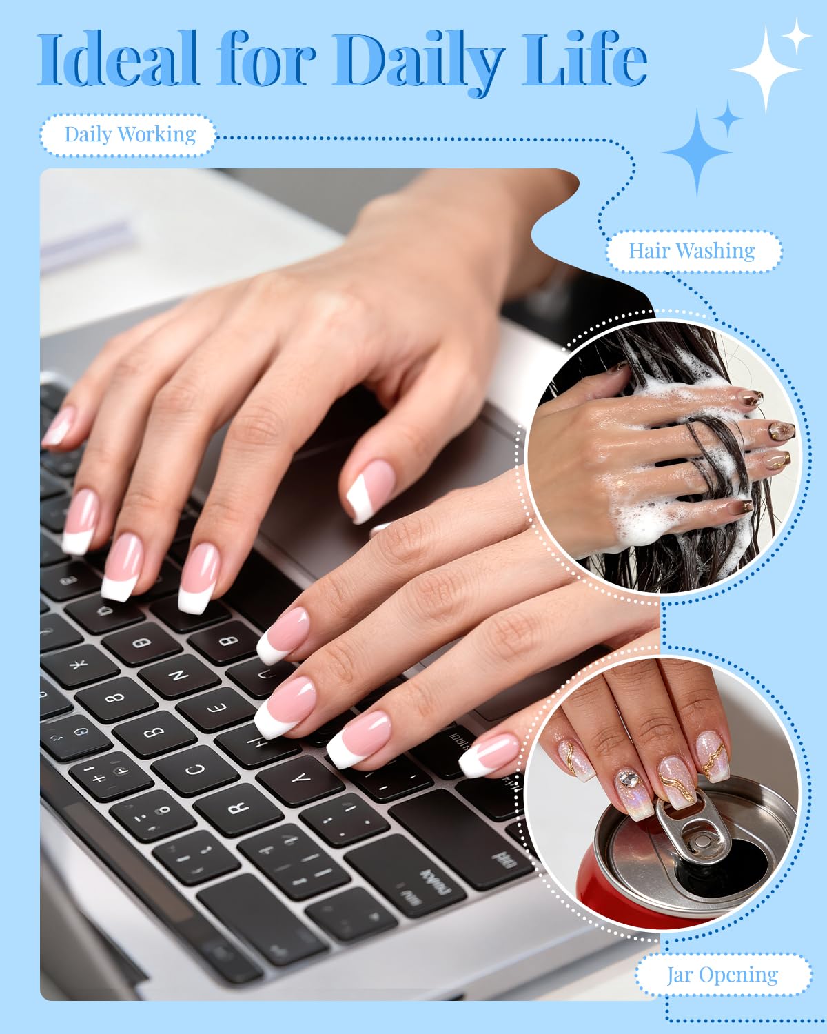 MORGLES Short Coffin Nail Tips, 240Pcs Pre-Shaped Soft Gel Acrylic Nails, Half Matte Ballerina Full Cover Tips for Salon & DIY Press on Manicure & Nail Extension
