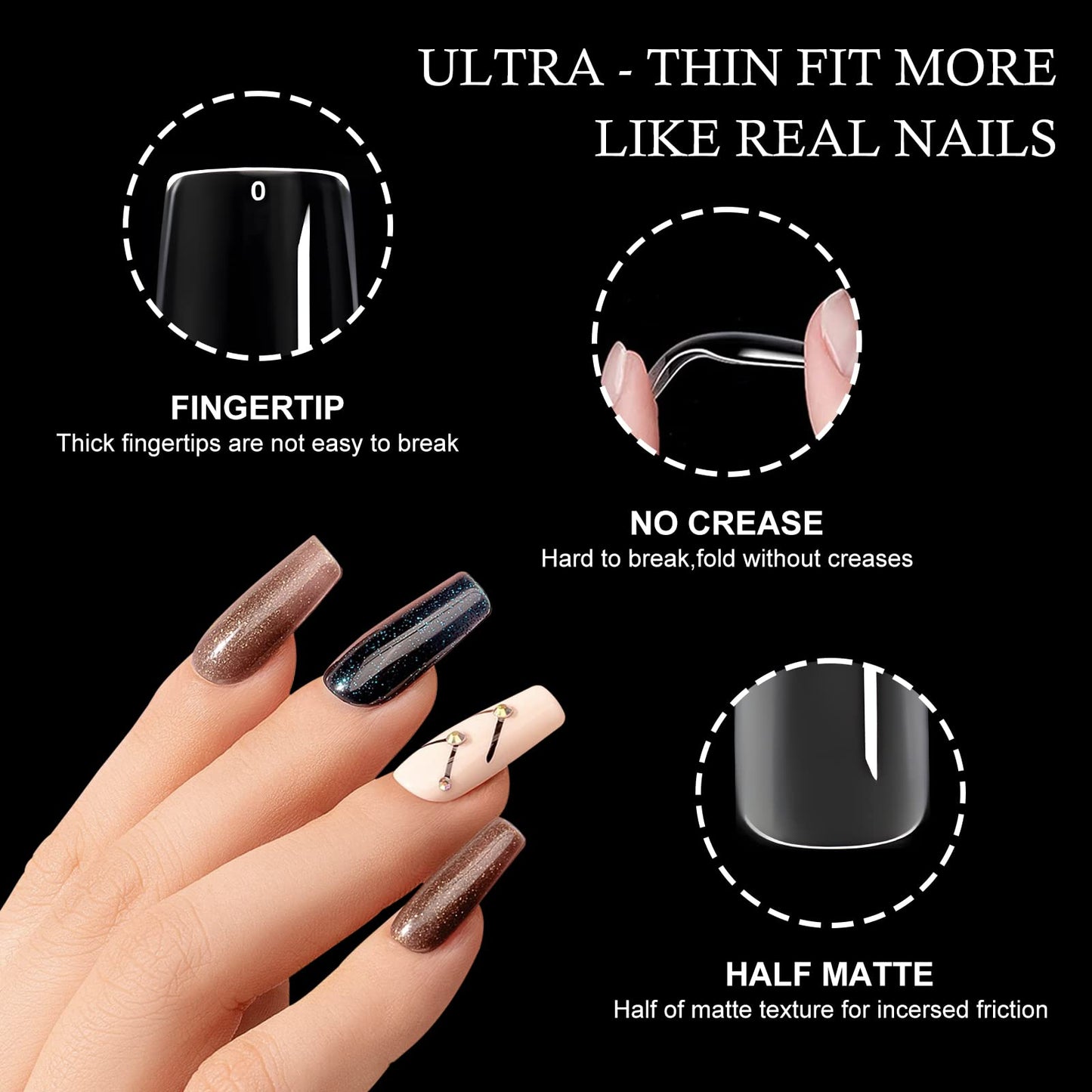 LoveOurHome 600pc Medium Square Fake Nail Tips, Clear Press on Nails Square Acrylic Nail Full Cover False Fake Nails Medium Soft Gel Nail Tips Artificial Fingernails for Gel Nail Extension