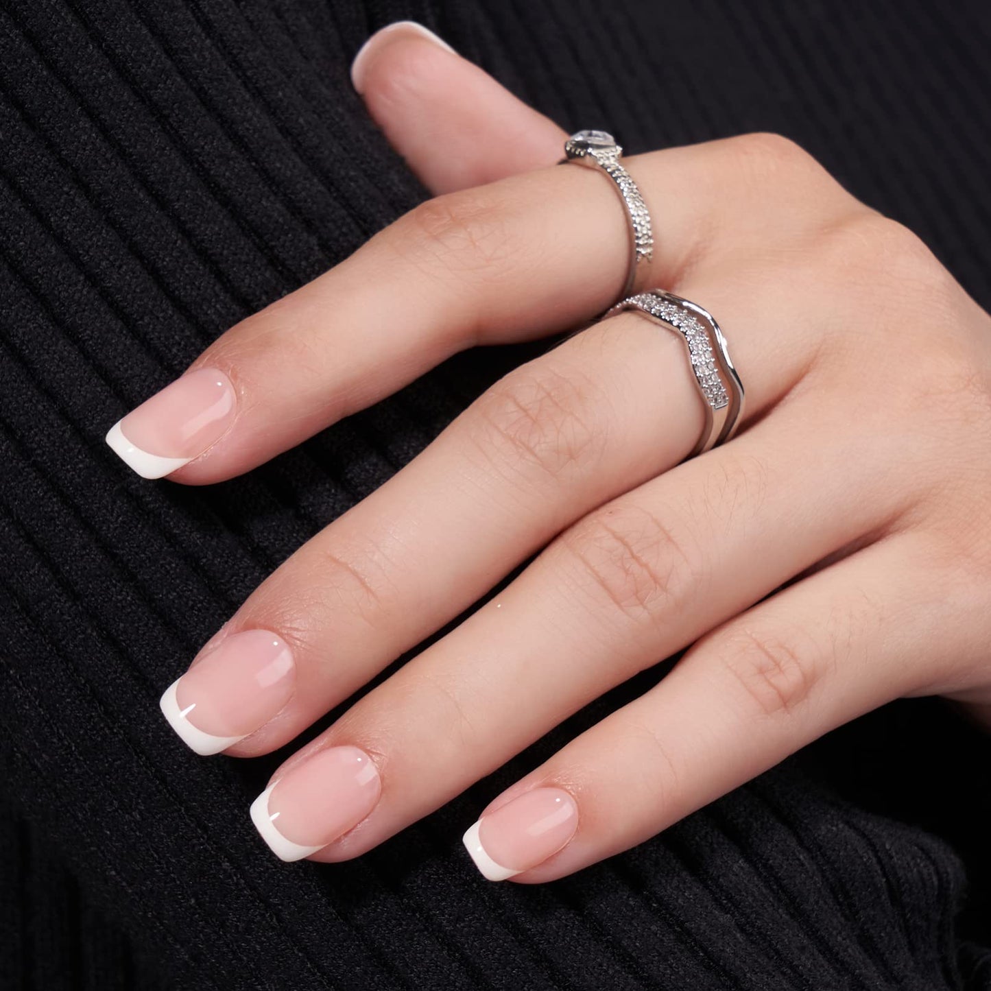 BTArtbox Press on Nails Toenails Short - Charmp & Classic White