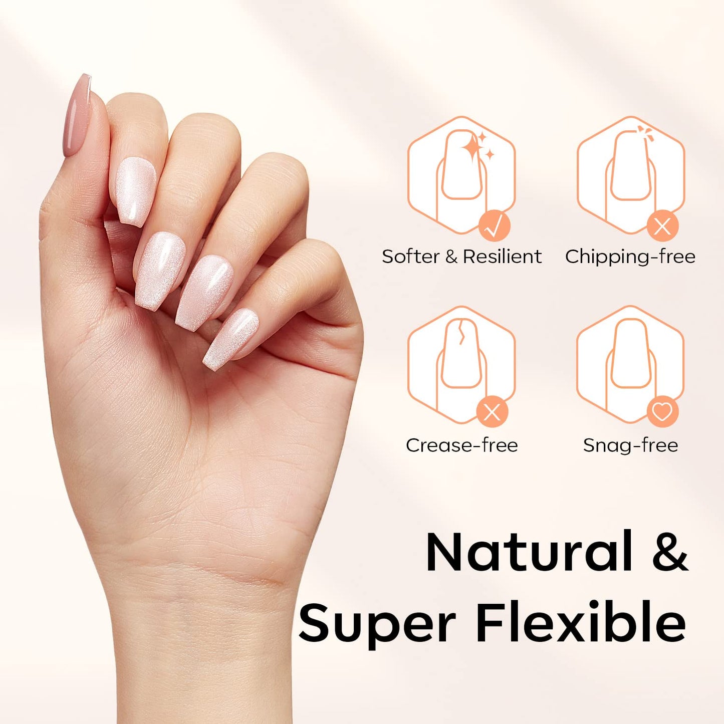 Modelones Short Coffin Nail Tips - 510Pcs Fake Nails Gel Tips Half Matte Full Cover No Filed Stronger Press on for Manicure Extension Art DIY Salon 15 Sizes