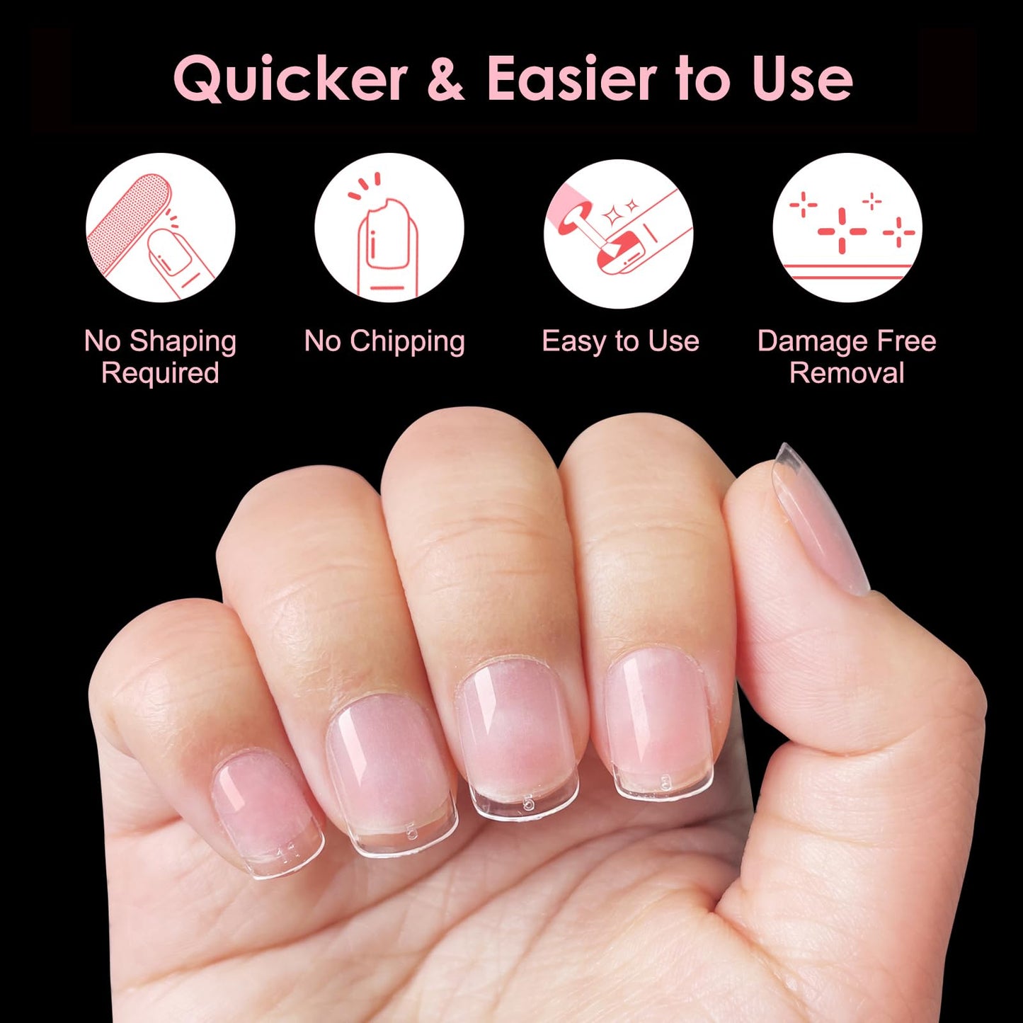 600 Pcs Extra Short XXS Square Nail Tips,SINOKAME Clear Press on Nails for Kids Women Small Short Petite Nail Beds, 12 Sizes DIY Salon Home Manicure Nail Extension