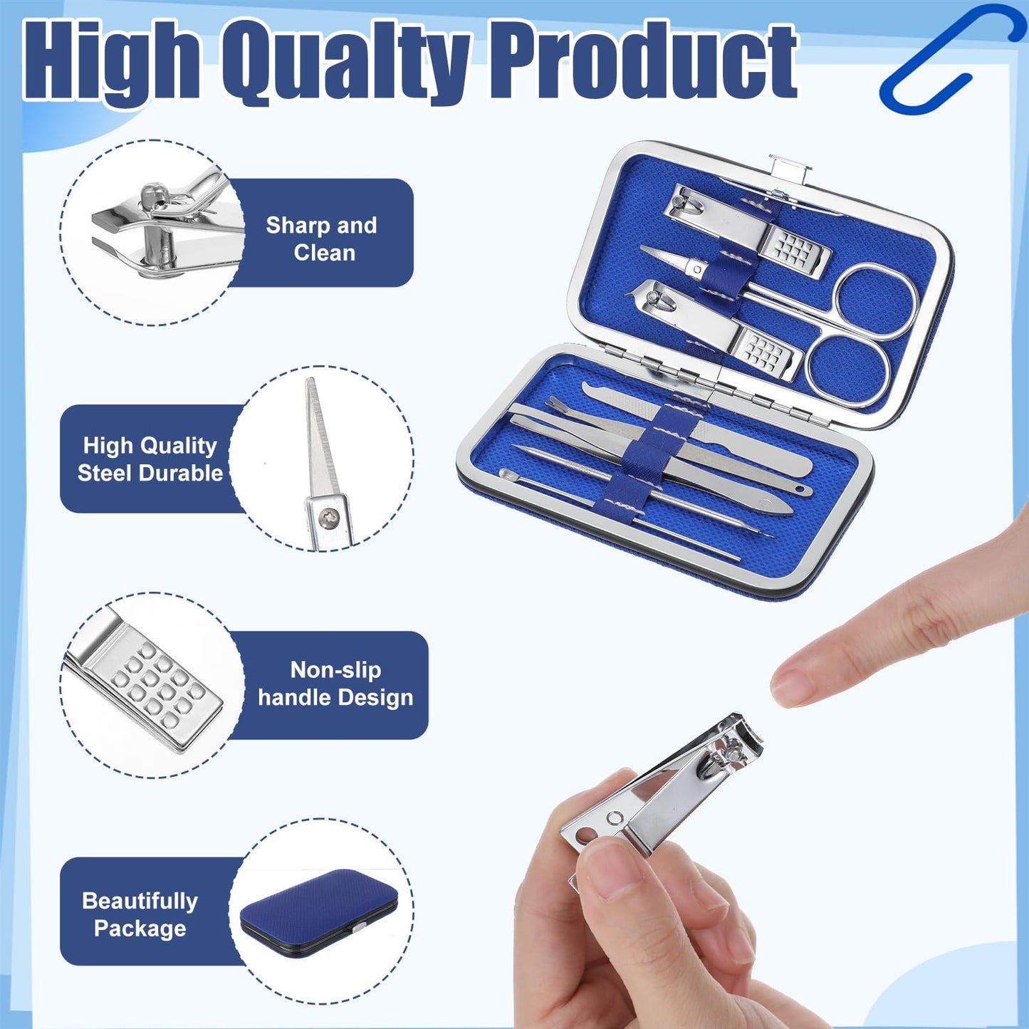 12 PCS Manicure Set Bulk Nail Clippers Kit Stainless Steel Fingernail Clippers Set Nail Clippers and Beauty Tools Portable Set Professional with Professional Pedicure Tools for Women Men Grooming Kits