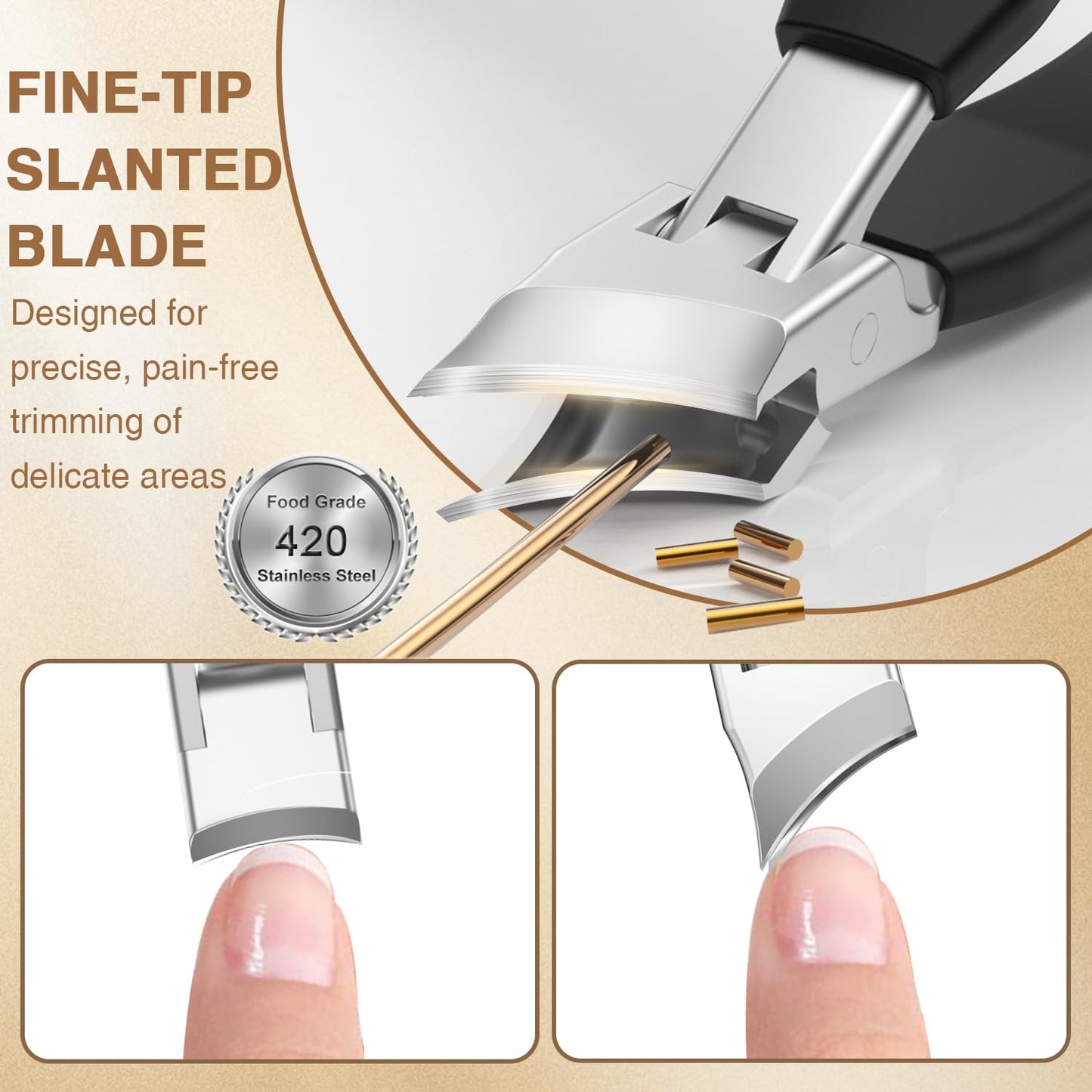 Upgrade Large Toenail Clippers for Thick Nails for Seniors Long Handle, Ultra Sharp Precision Nail Clippers for Men, Curved Wide Jaw Opening Fingernail Clippers with Catcher Nail Cutter for Women